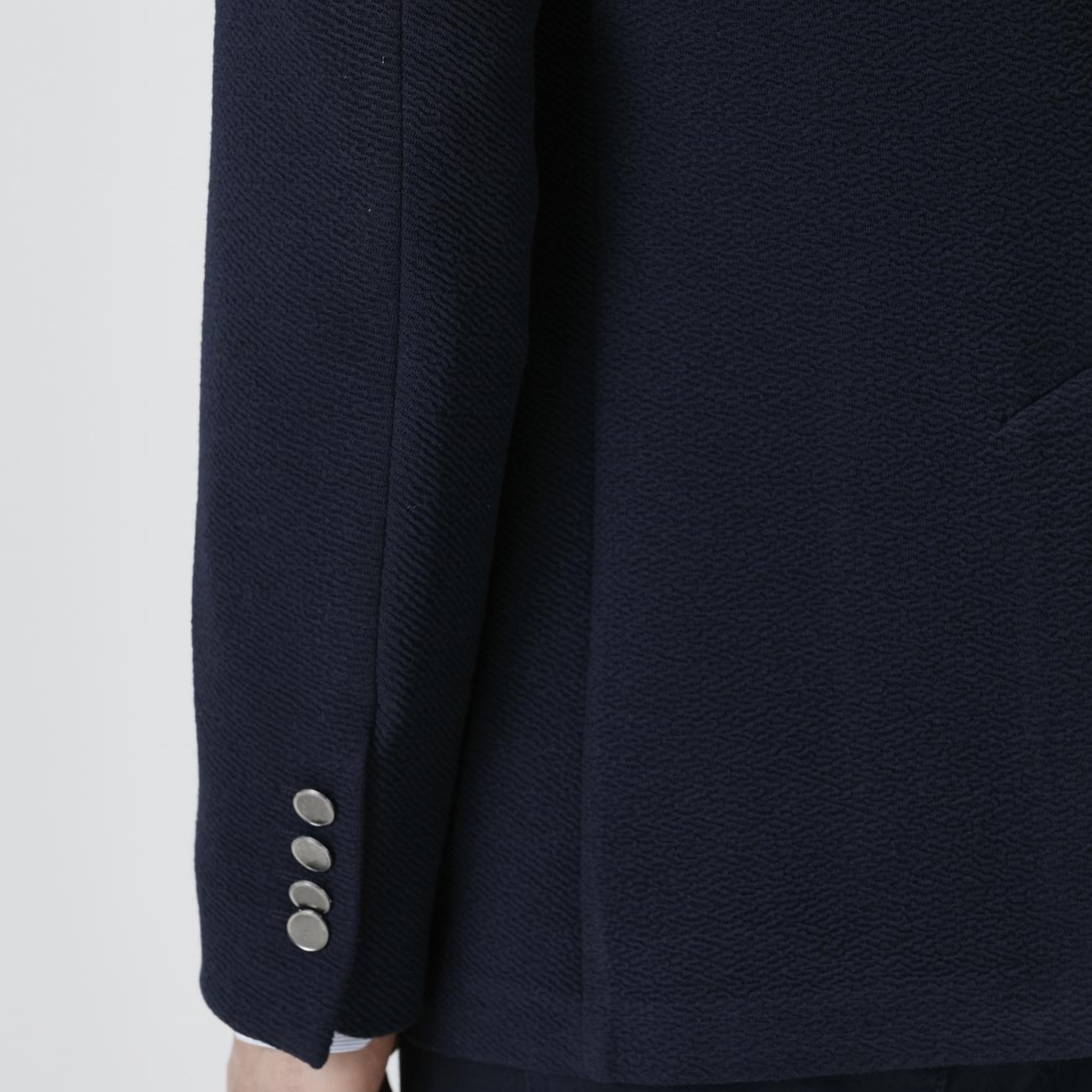 Network Erkek Lacivert Slim Fit Gofre Desen Örme Ceket
