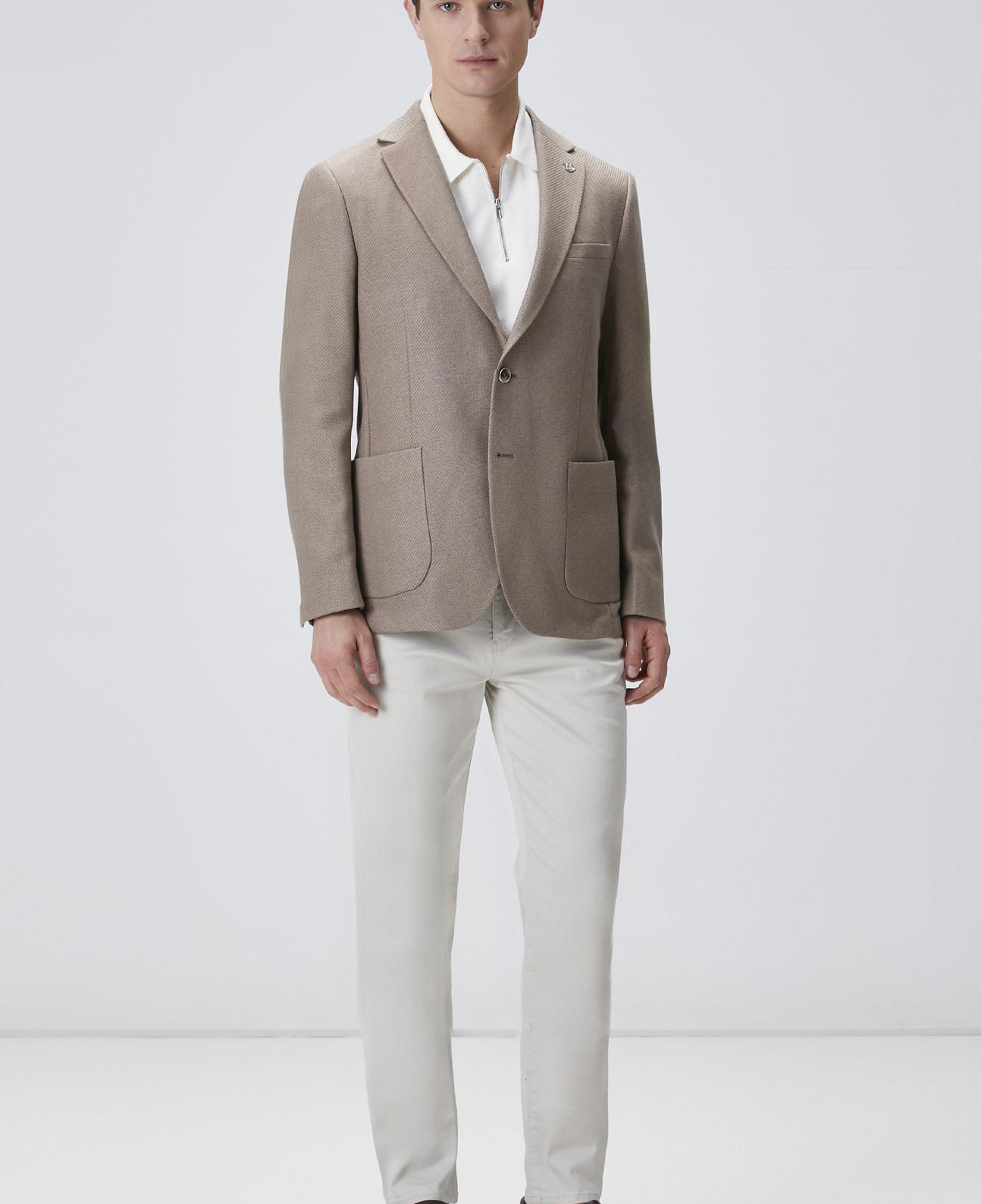 Network Erkek Kahverengi Slim Fit Jakarlı Dokuma Ceket