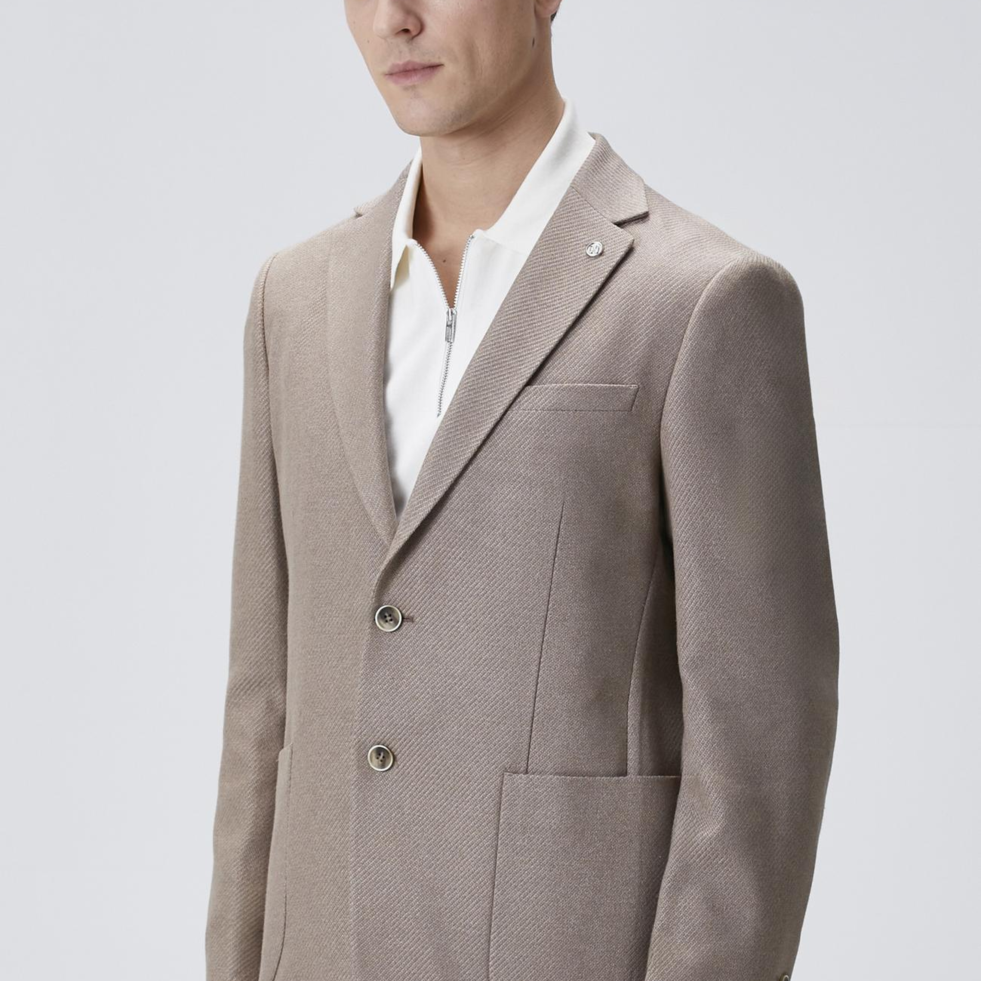 Network Erkek Kahverengi Slim Fit Jakarlı Dokuma Ceket