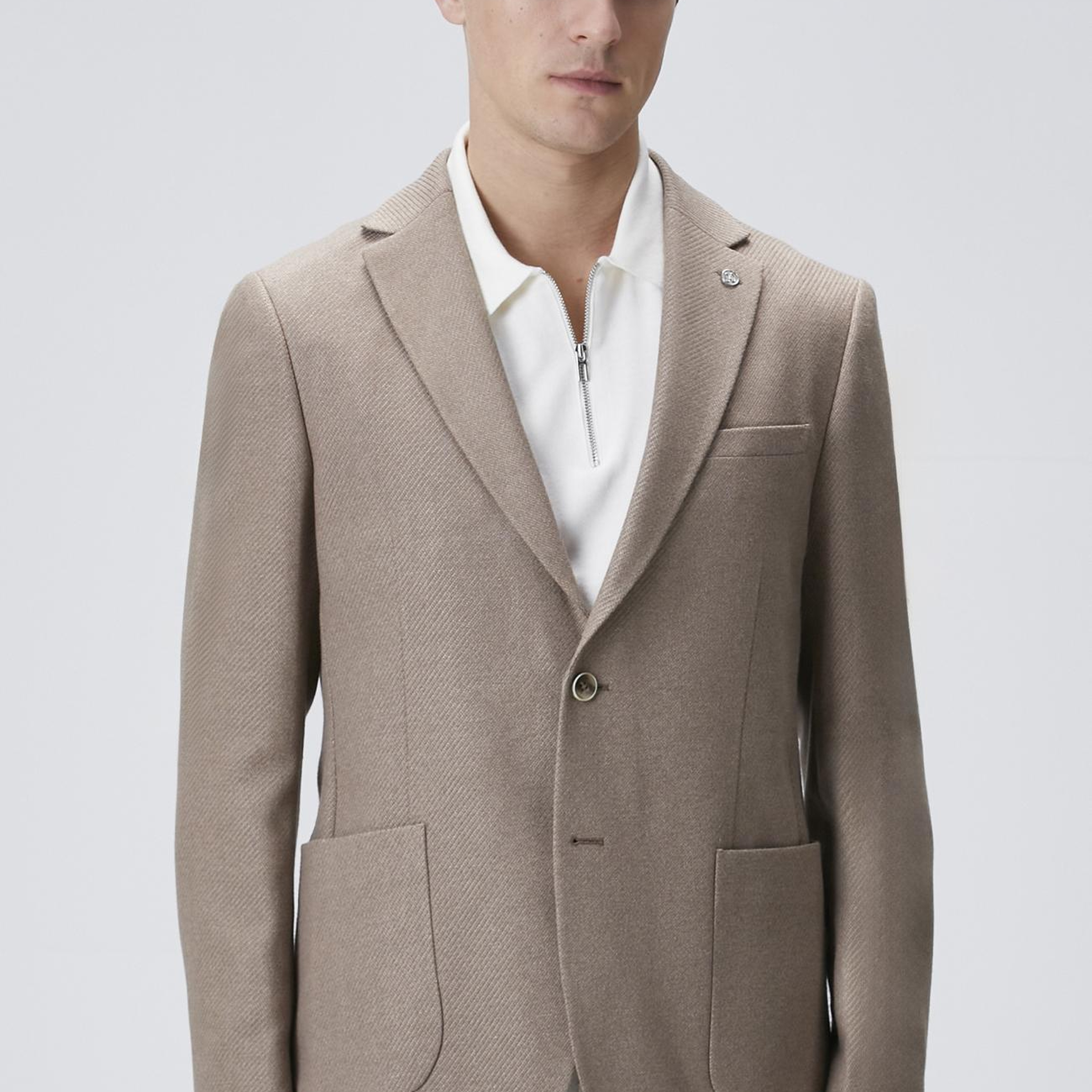 Network Erkek Kahverengi Slim Fit Jakarlı Dokuma Ceket