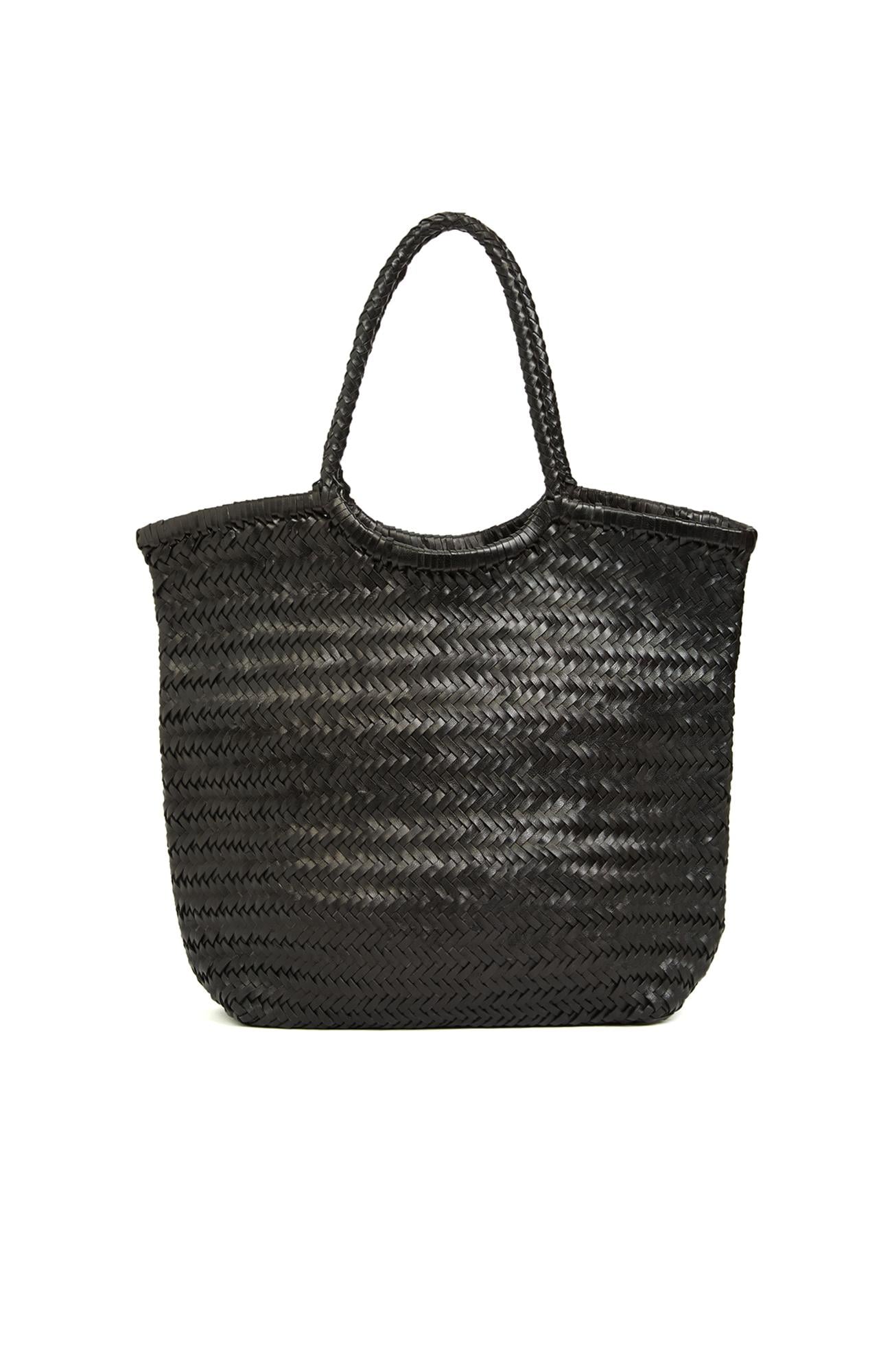 Network Kadın Siyah Örgü Deri Shopper Çanta