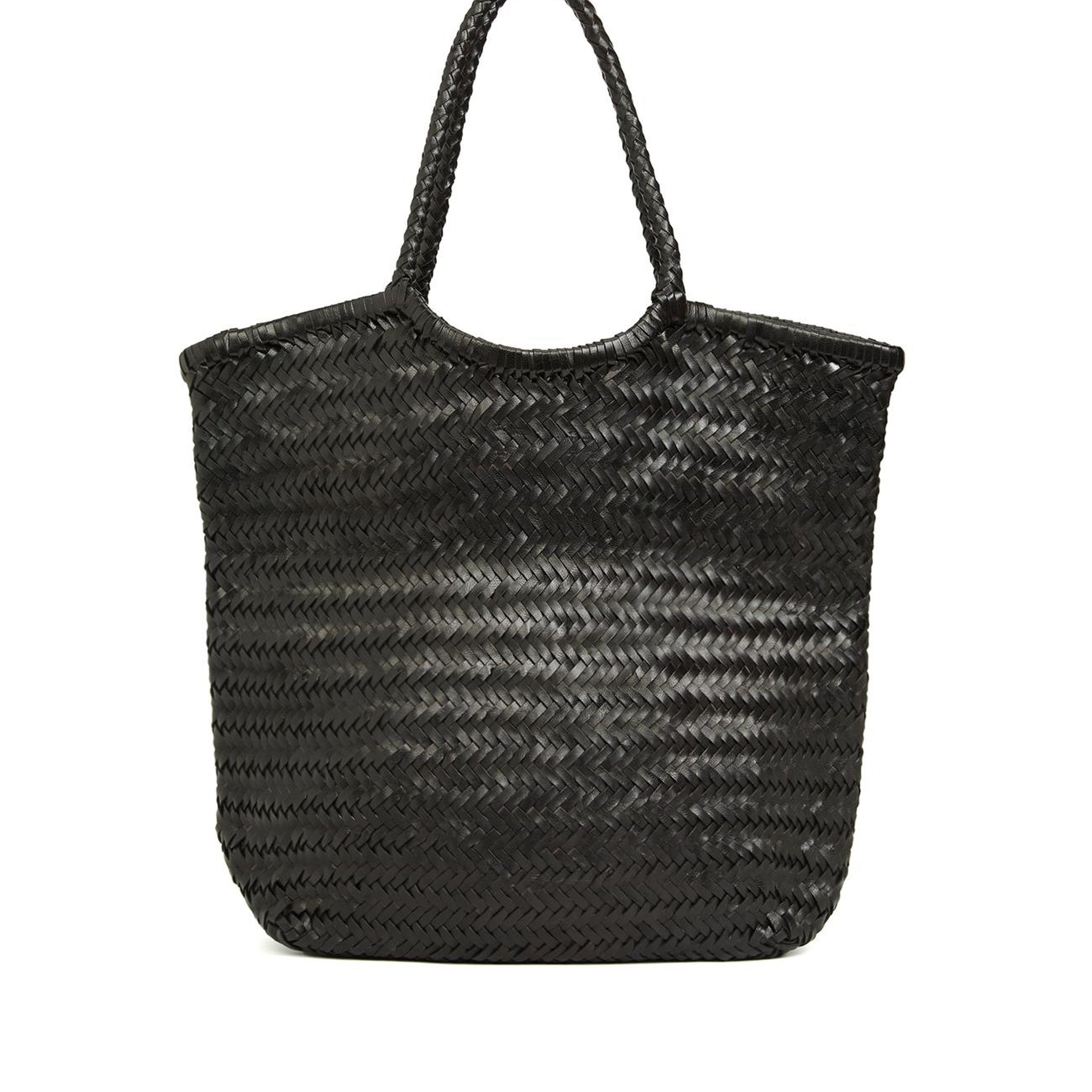 Network Kadın Siyah Örgü Deri Shopper Çanta