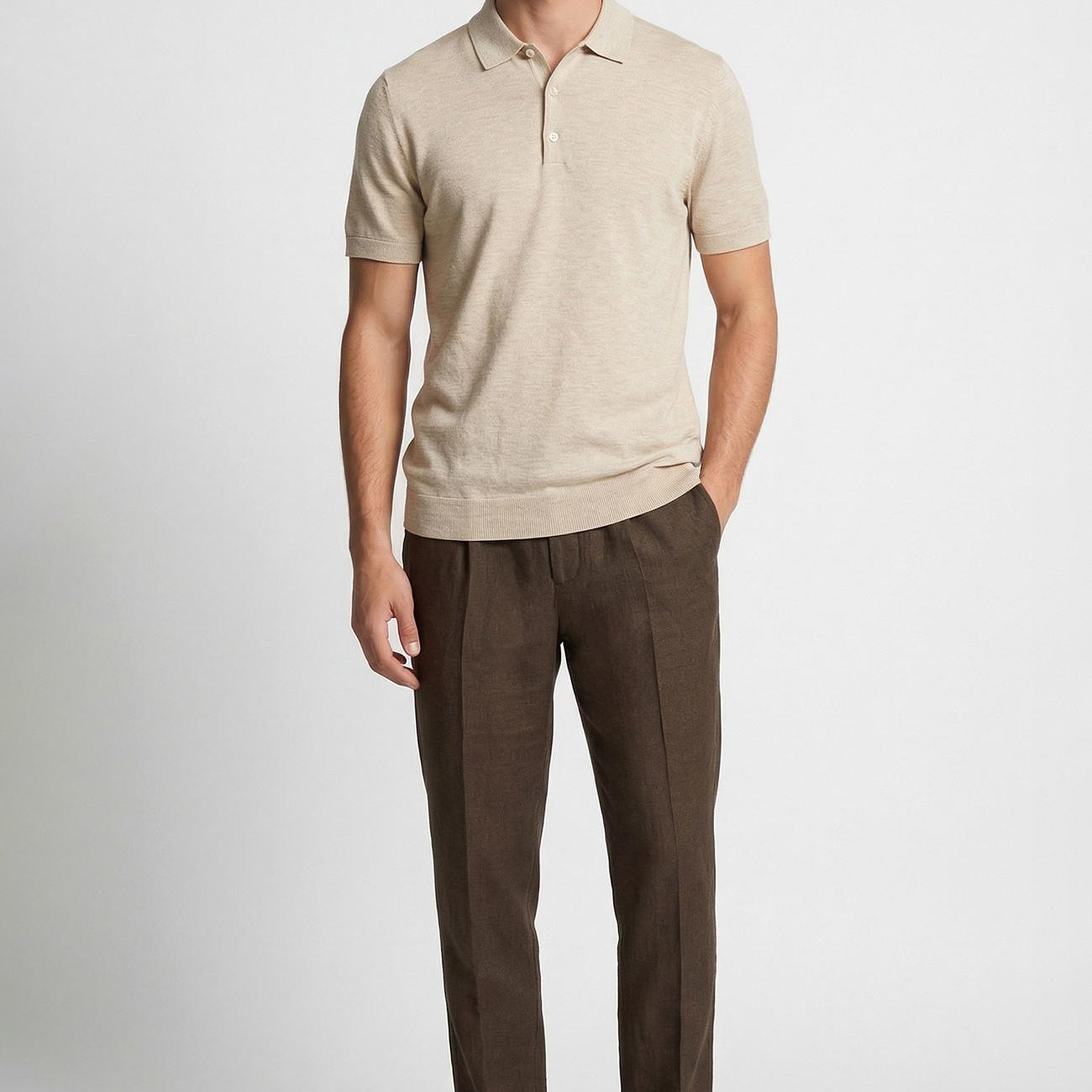 Network Erkek Haki Keten Jogger Pantolon