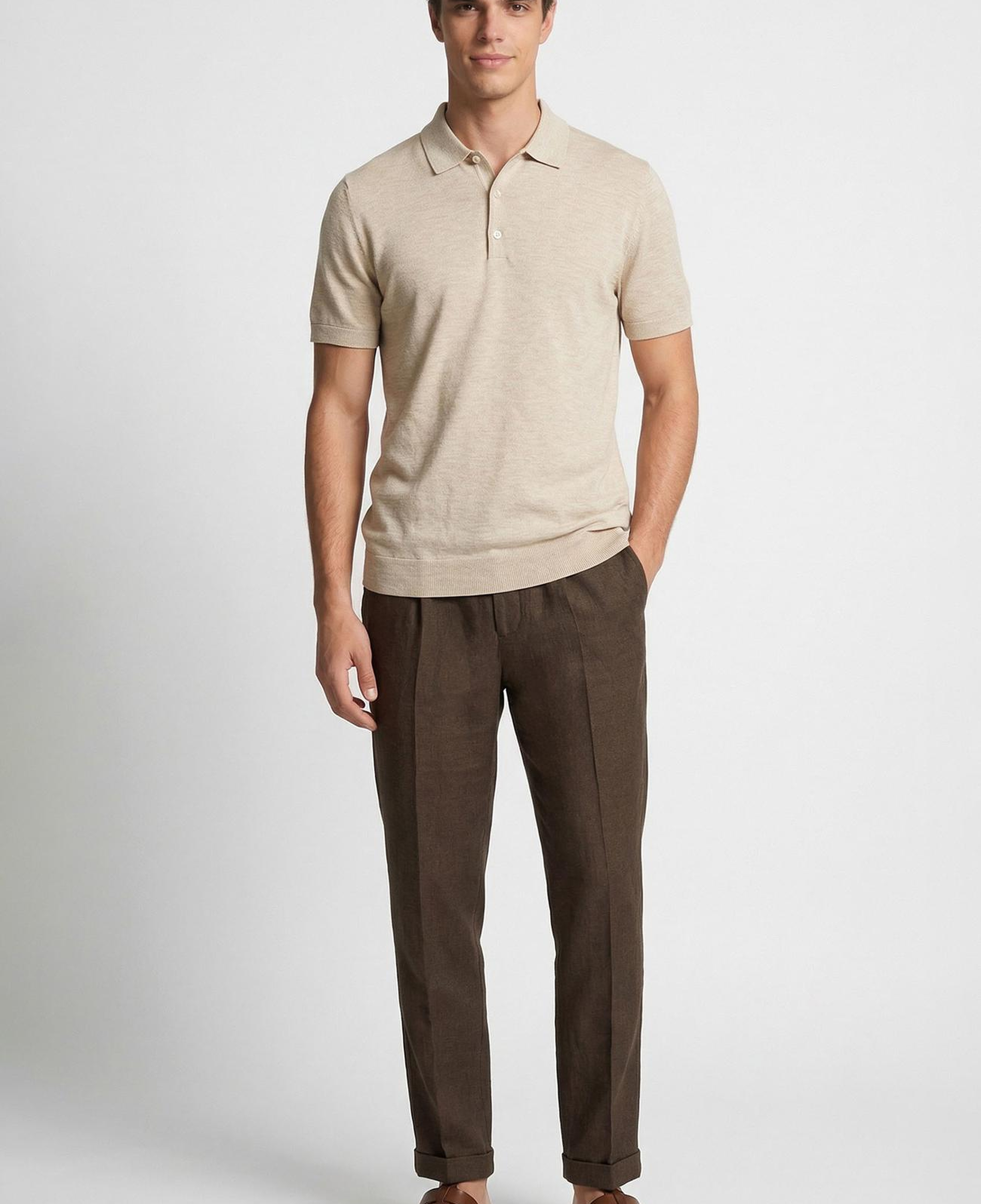 Network Erkek Haki Keten Jogger Pantolon