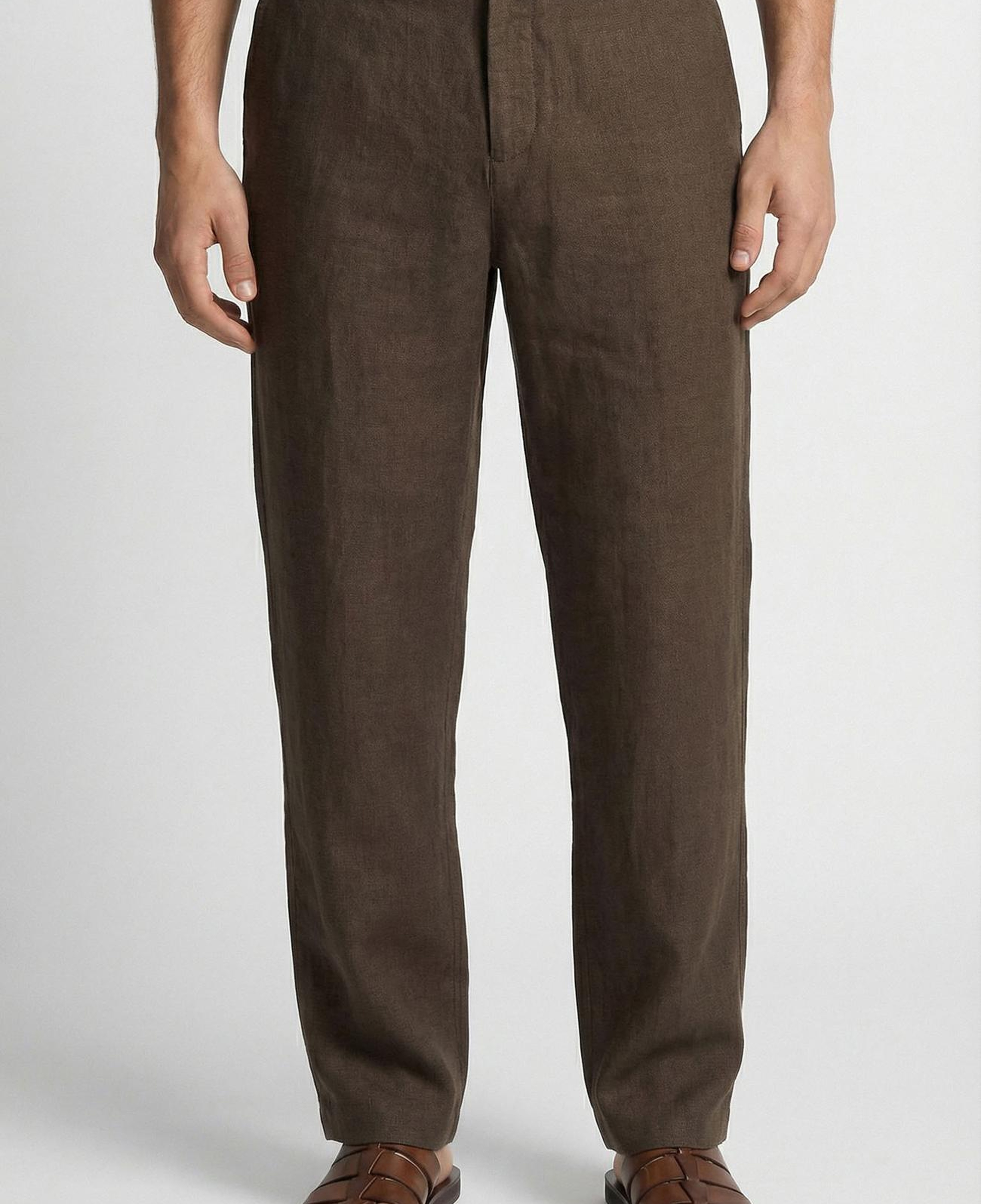 Network Erkek Haki Keten Jogger Pantolon