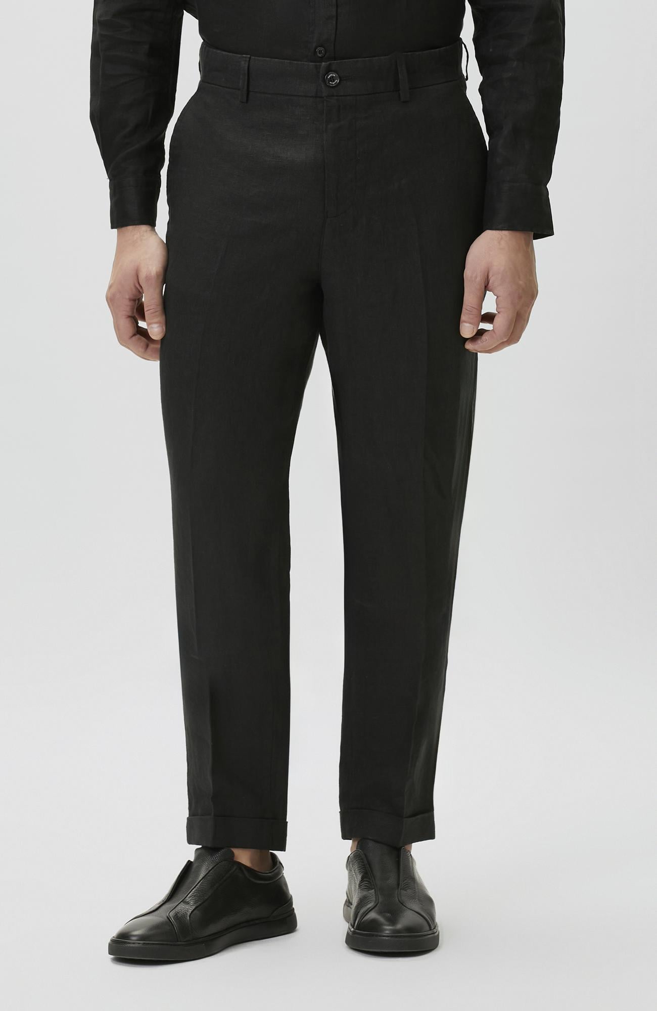 Network Erkek Siyah Keten Jogger Pantolon