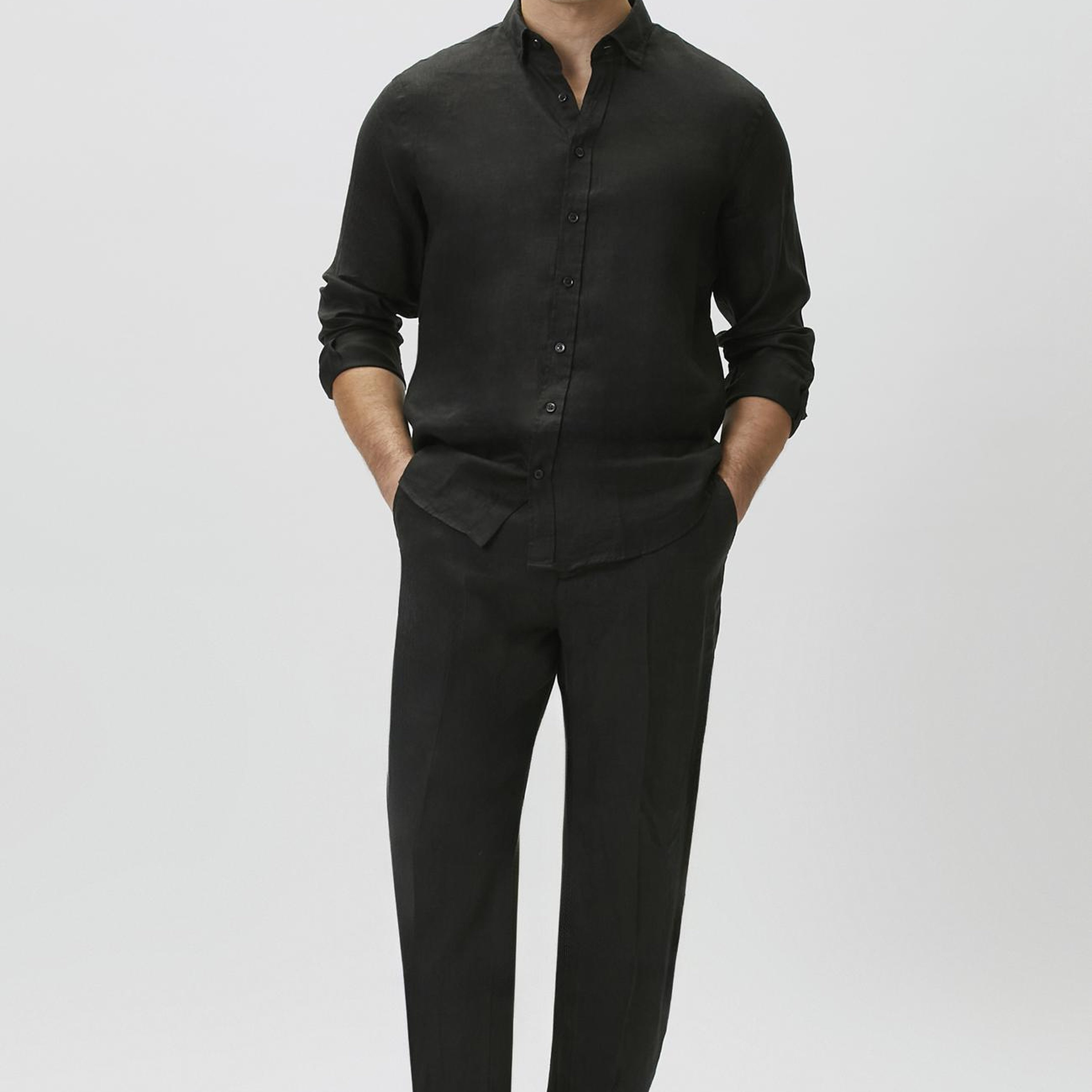 Network Erkek Siyah Keten Jogger Pantolon
