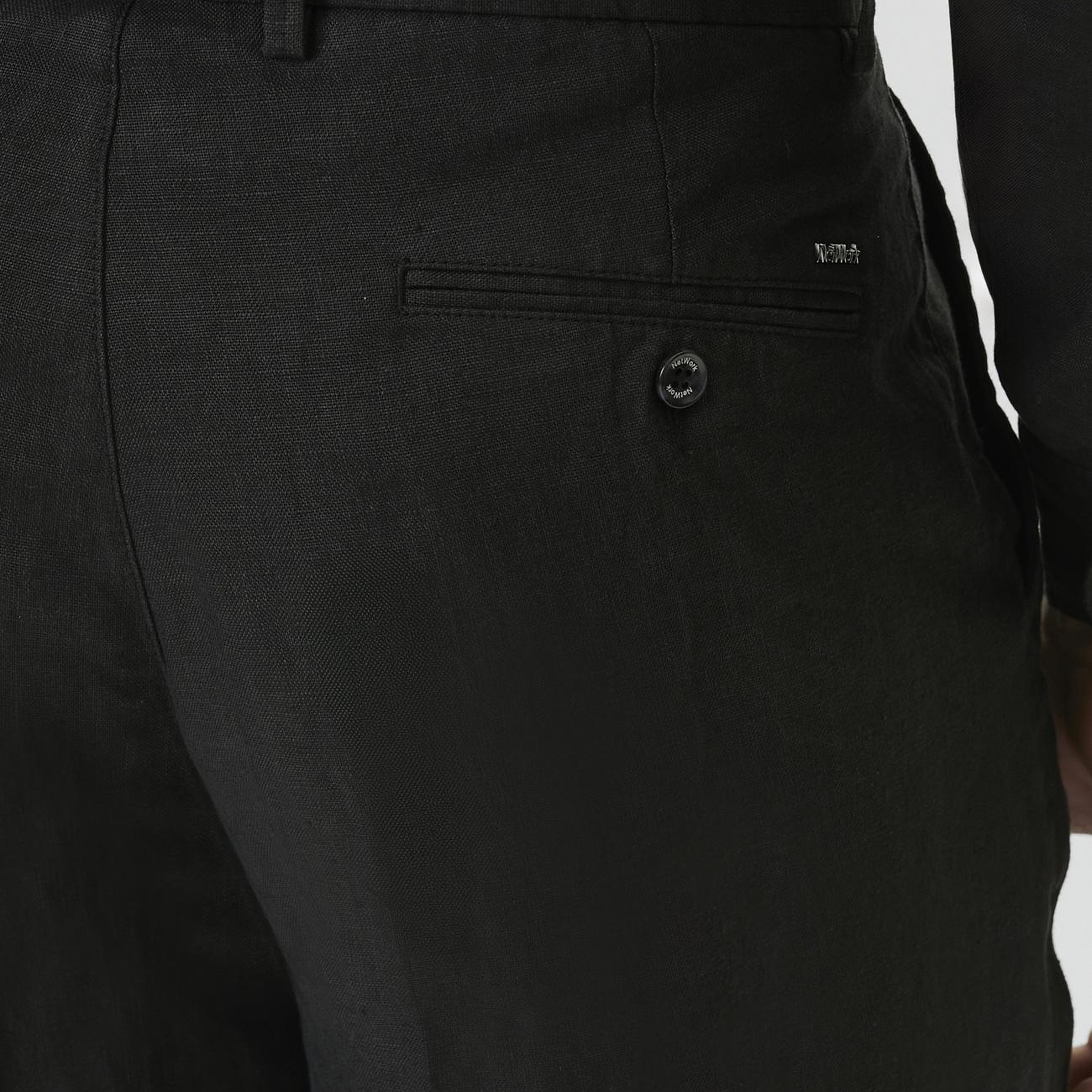 Network Erkek Siyah Keten Jogger Pantolon