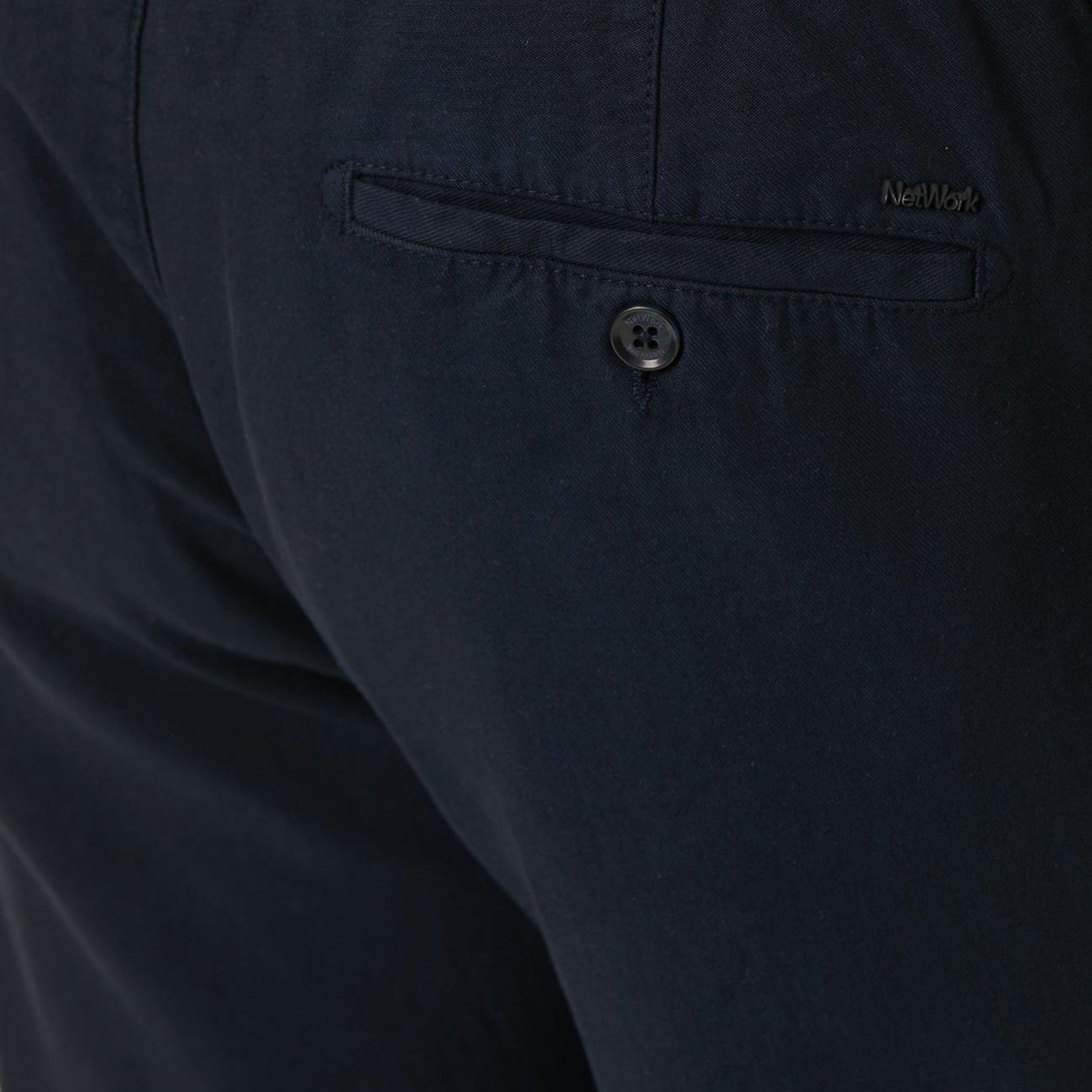 Network Erkek Lacivert Diyagonal Lyocell Karışımlı Jogger Pantolon