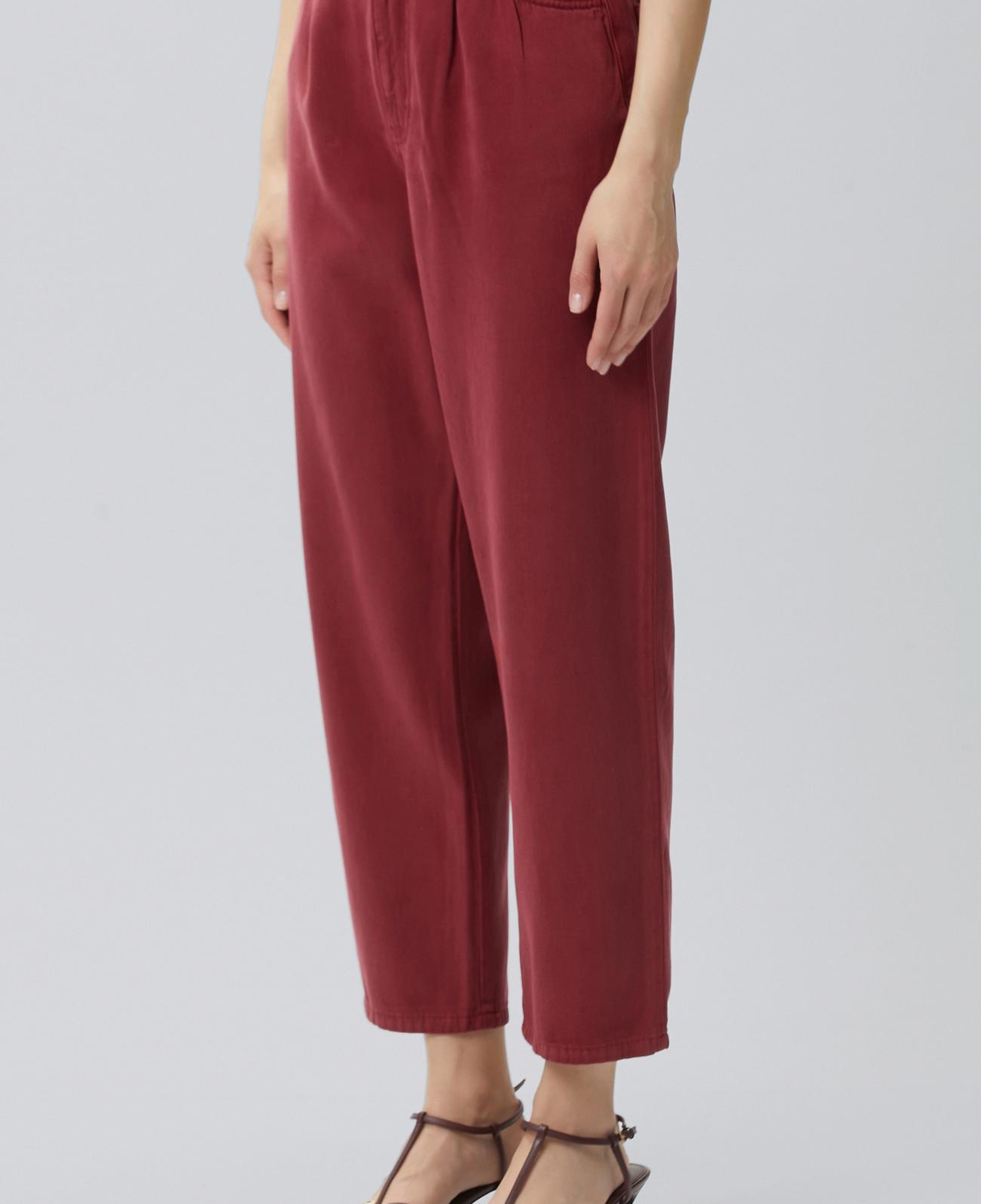 Network Kadın Vişne Tencel Karışımlı Casual Pantolon