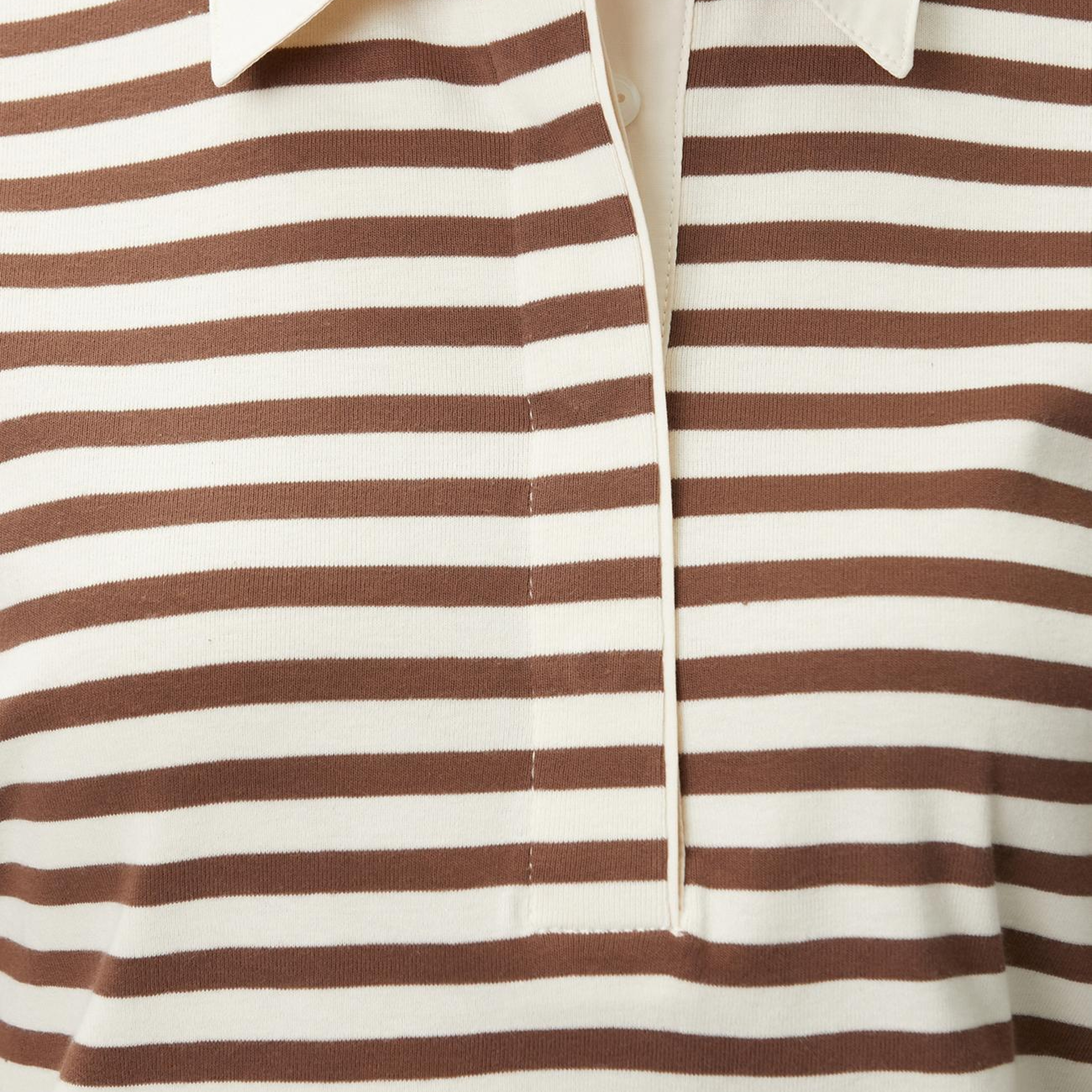 Network Kadın Kahverengi Çizgili Polo T-shirt