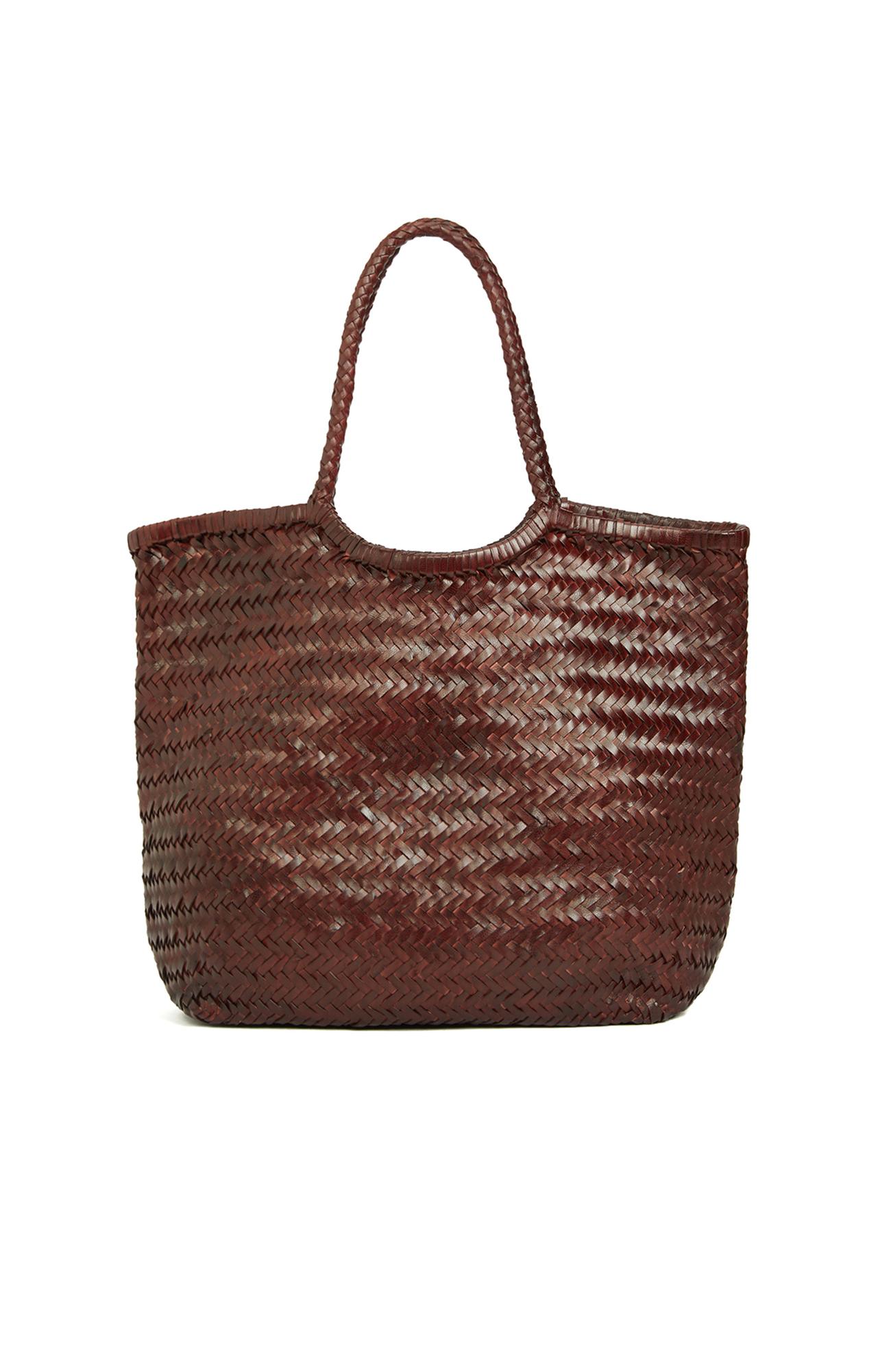 Network Kadın Bordo Örgü Deri Shopper Çanta