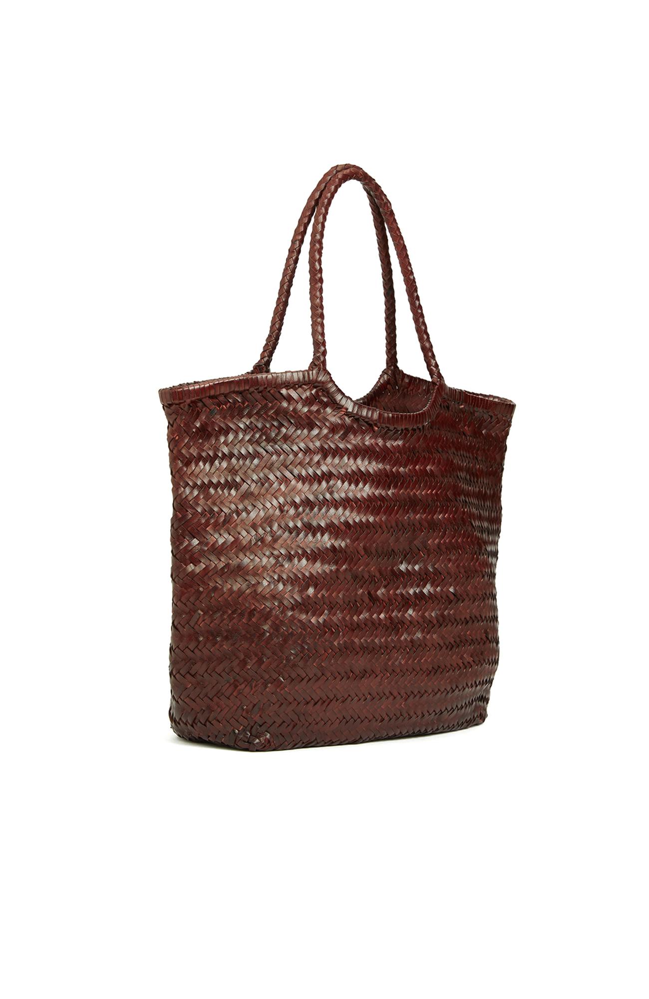 Network Kadın Bordo Örgü Deri Shopper Çanta
