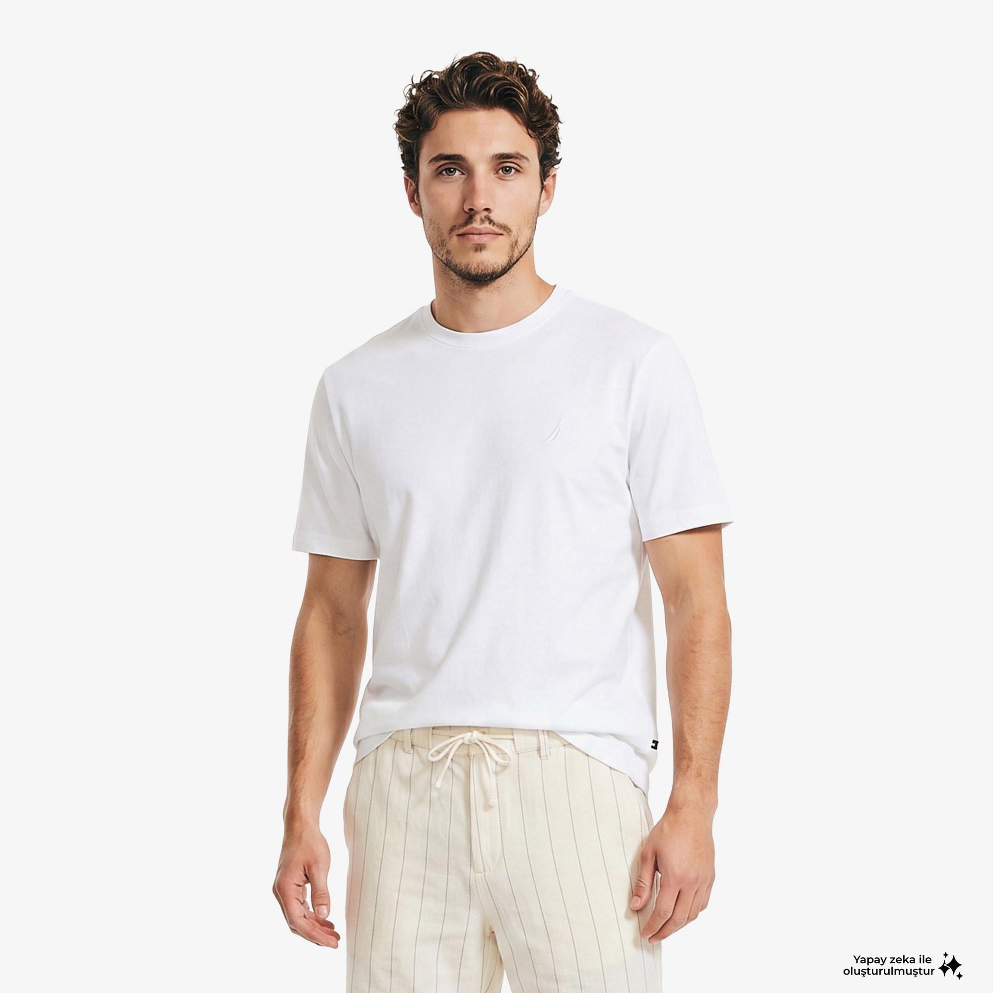 Nautica Erkek Beyaz T-Shirt