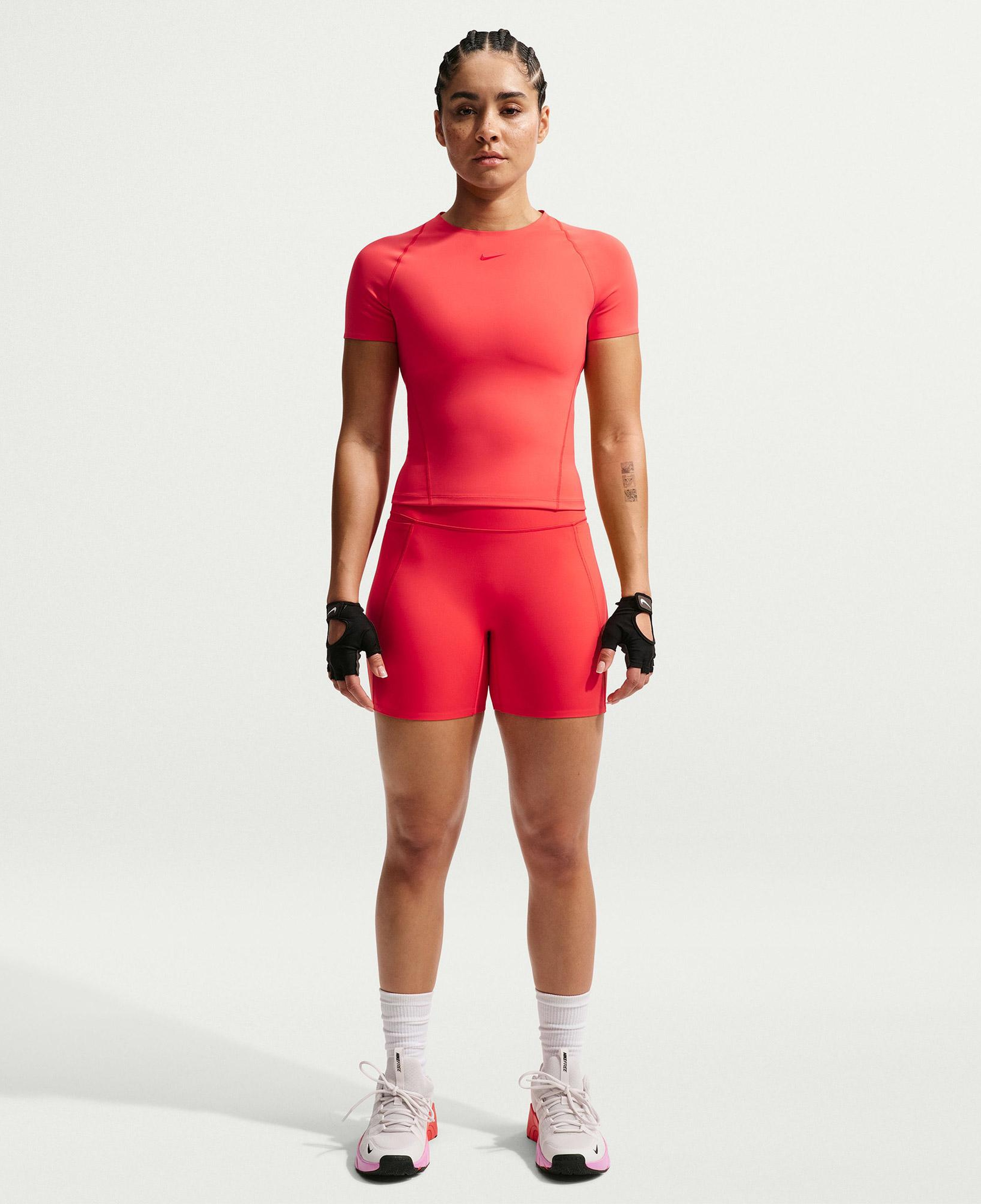 Nike Universa Yüksek Belli Ön Dikişsiz 13 cm Kadın Kırmızı Tayt