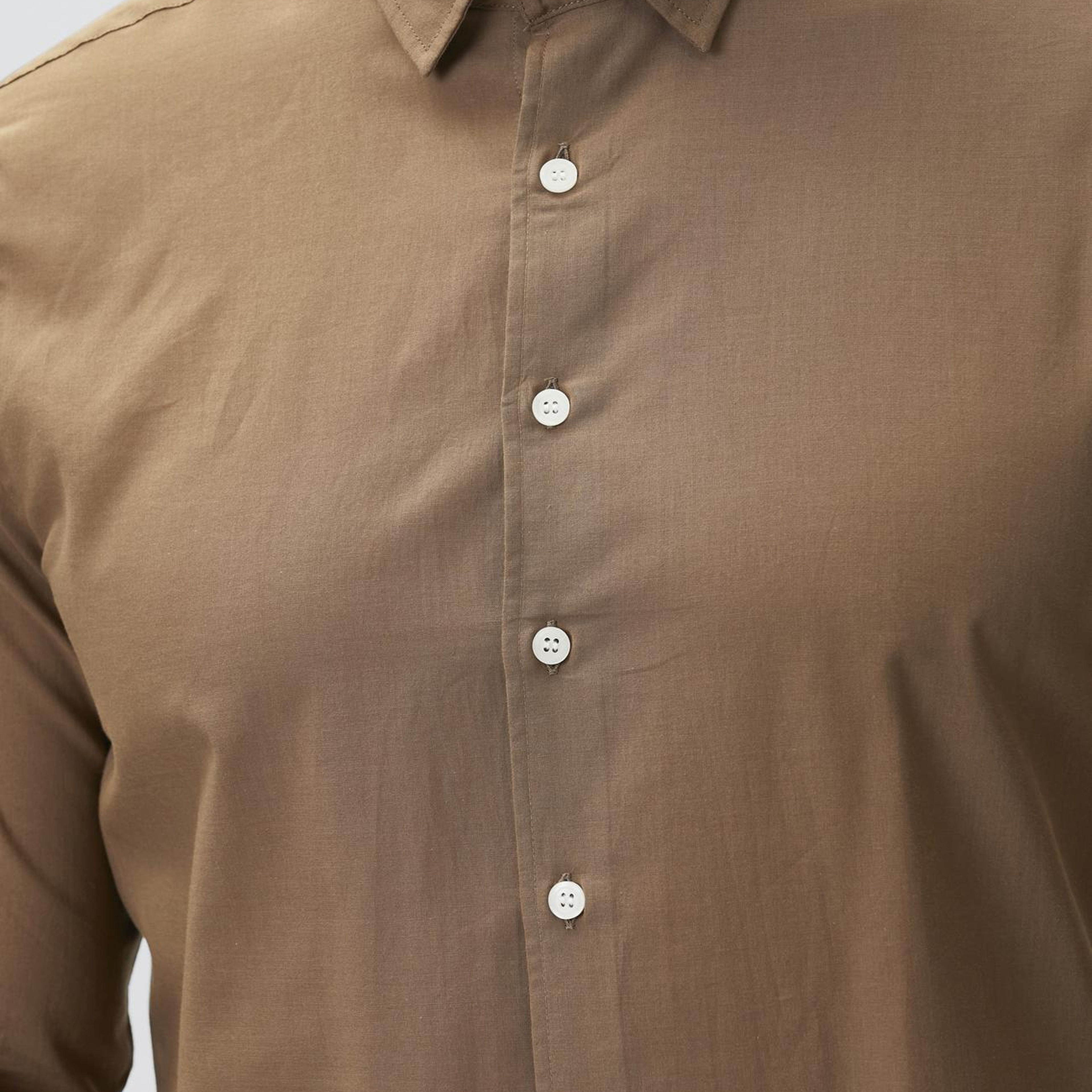 Network Erkek Slim Fit Kahverengi Cotton Gömlek