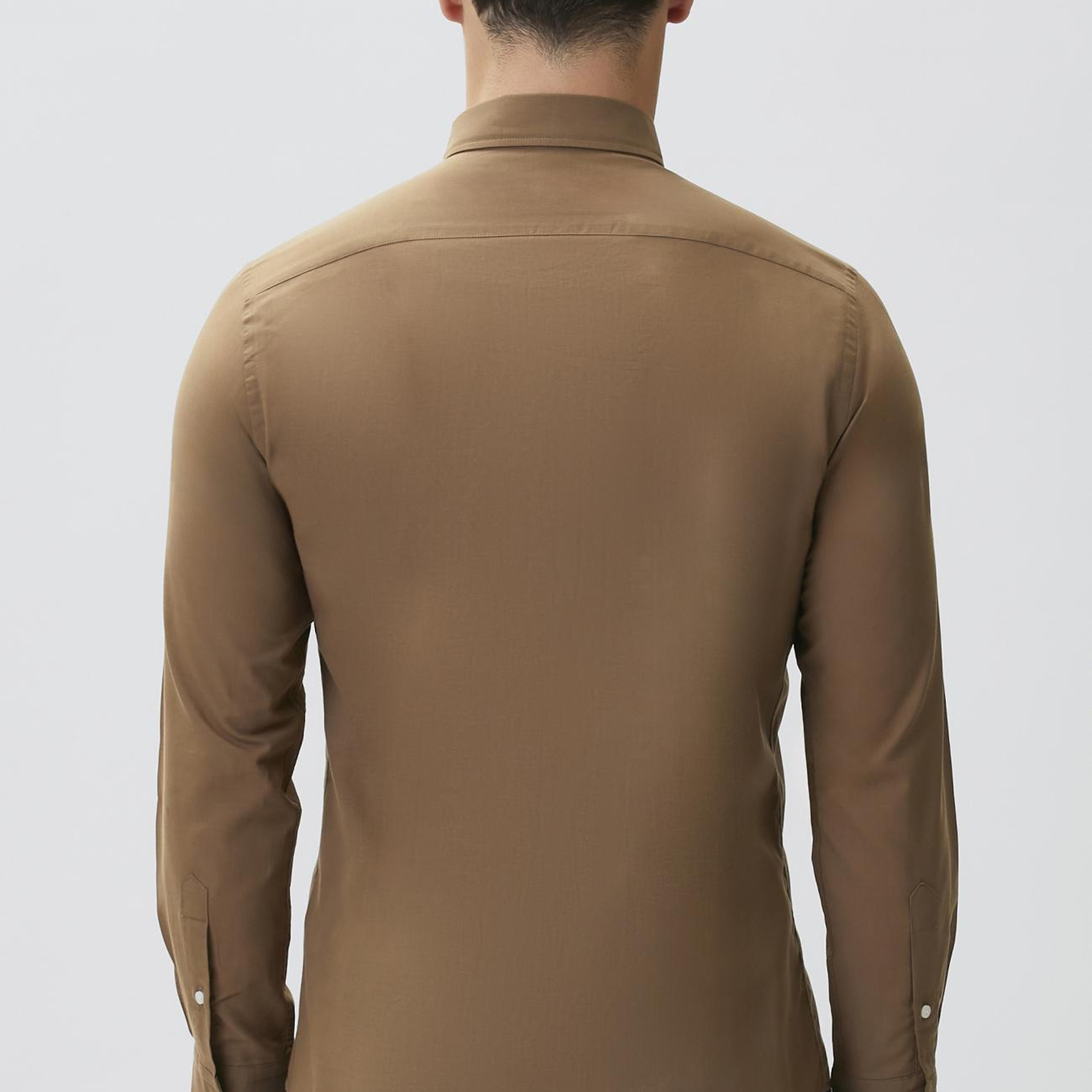 Network Erkek Slim Fit Kahverengi Cotton Gömlek