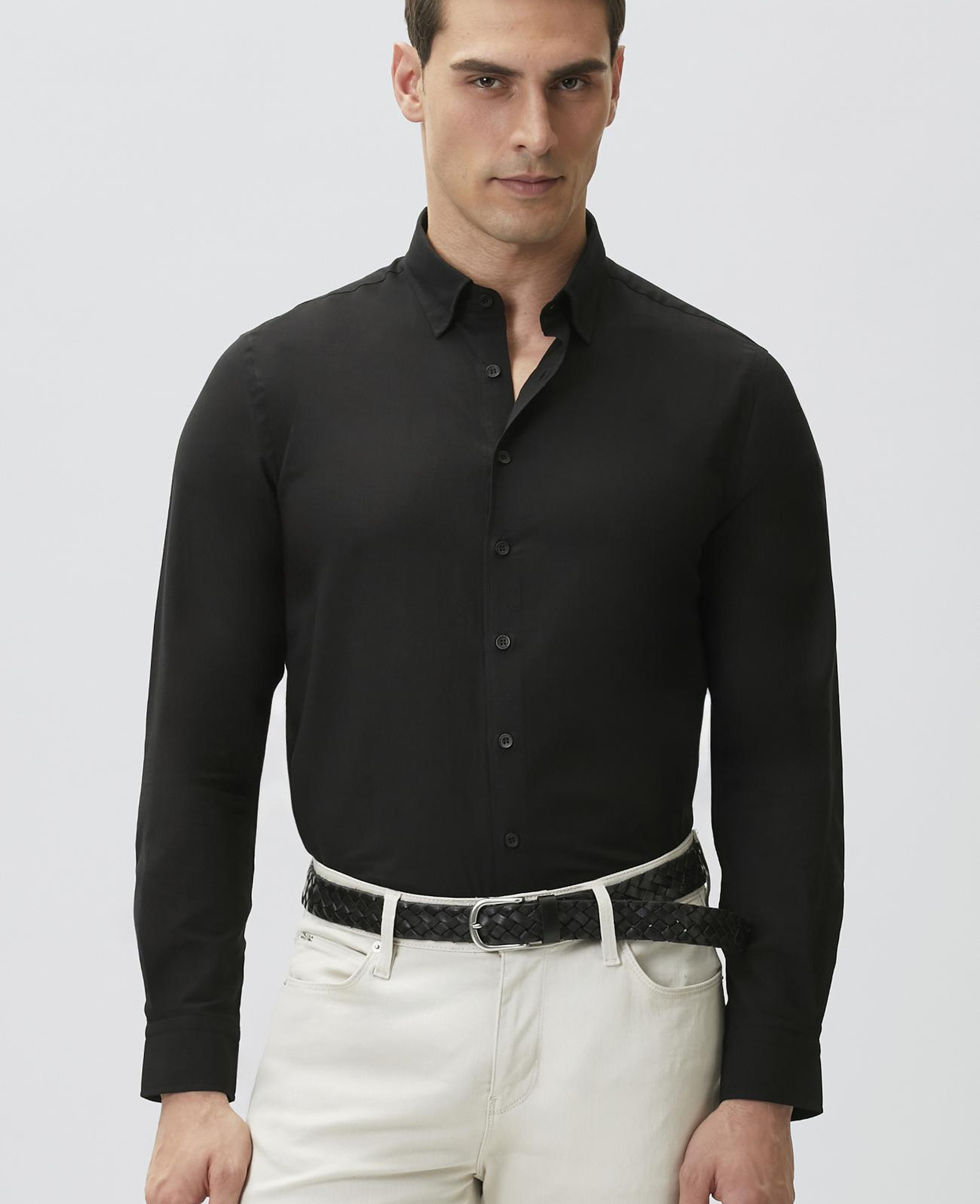 Network Erkek Slim Fit Siyah Cotton Gömlek