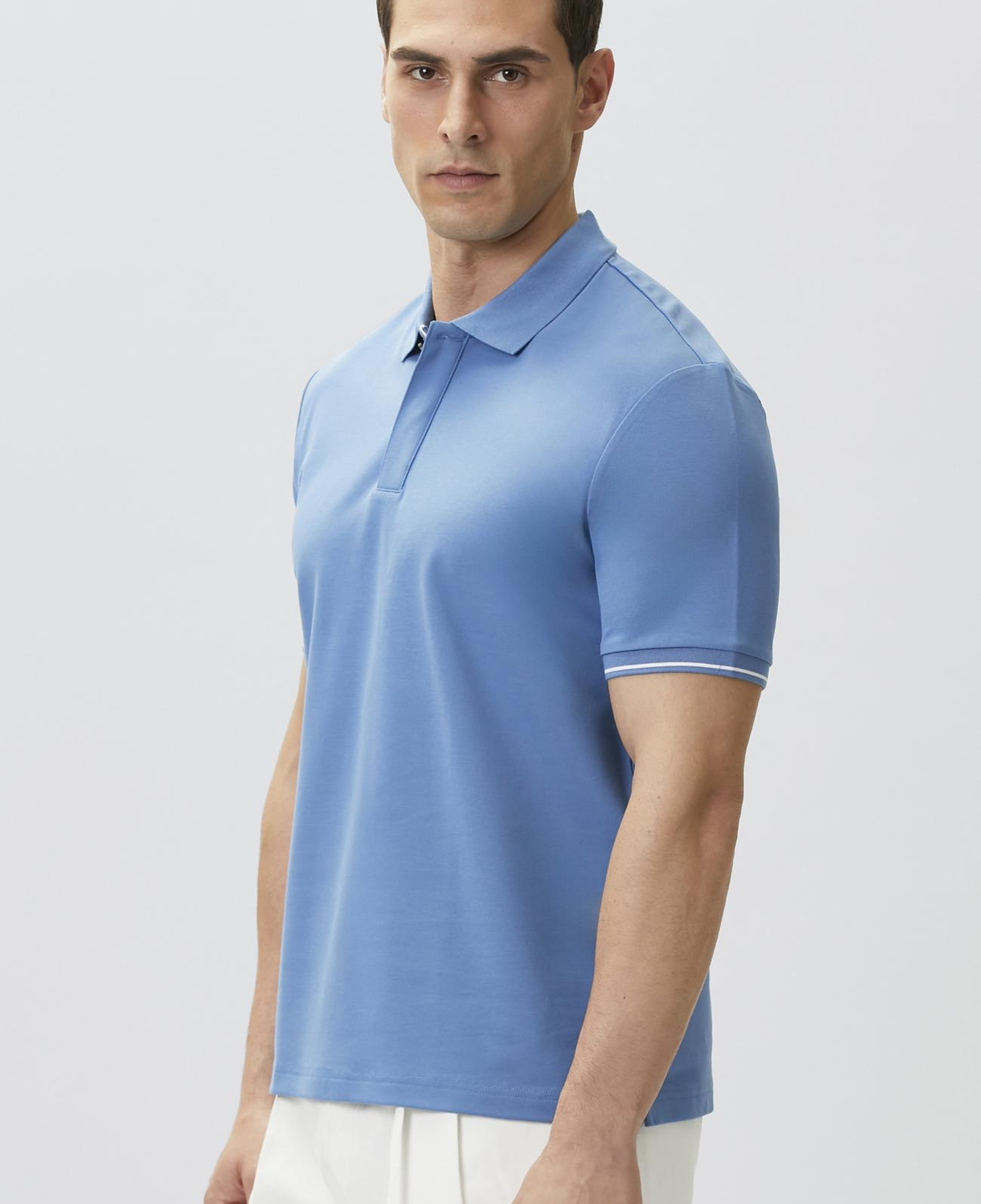 Network Erkek Mavi Polo Yaka Pike T-shirt