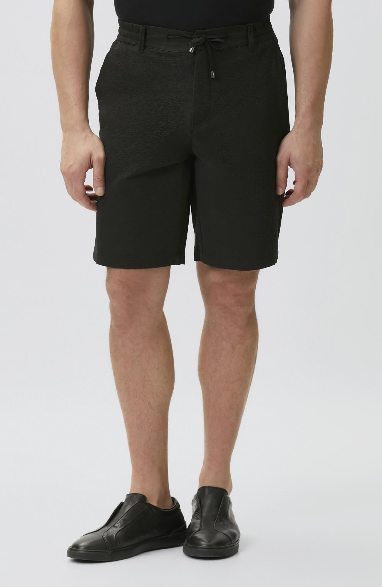 Network Erkek Slim Fit Siyah Teknik Kumaş Duble Paça Şort