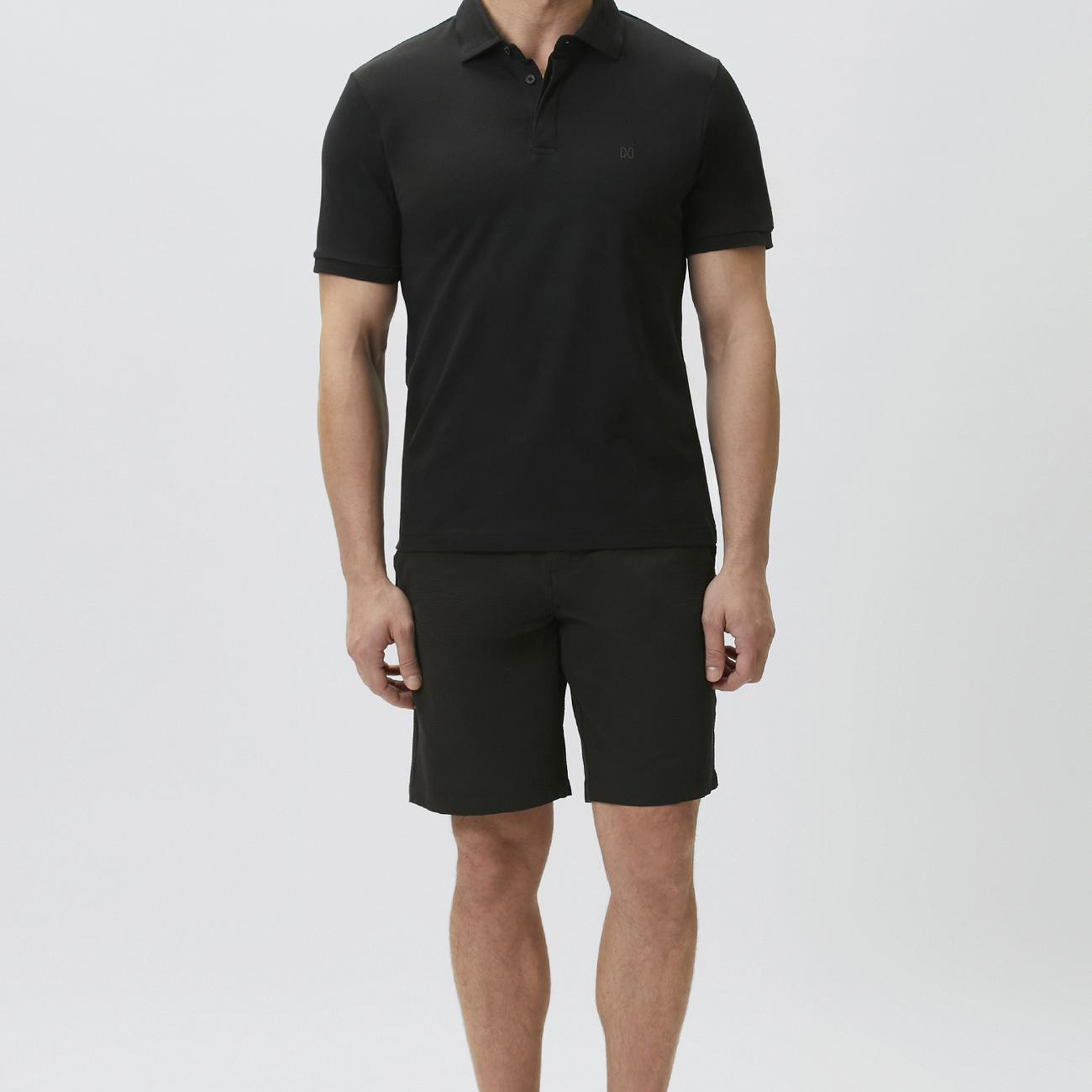 Network Erkek Siyah Pike Desen Polo T-shirt