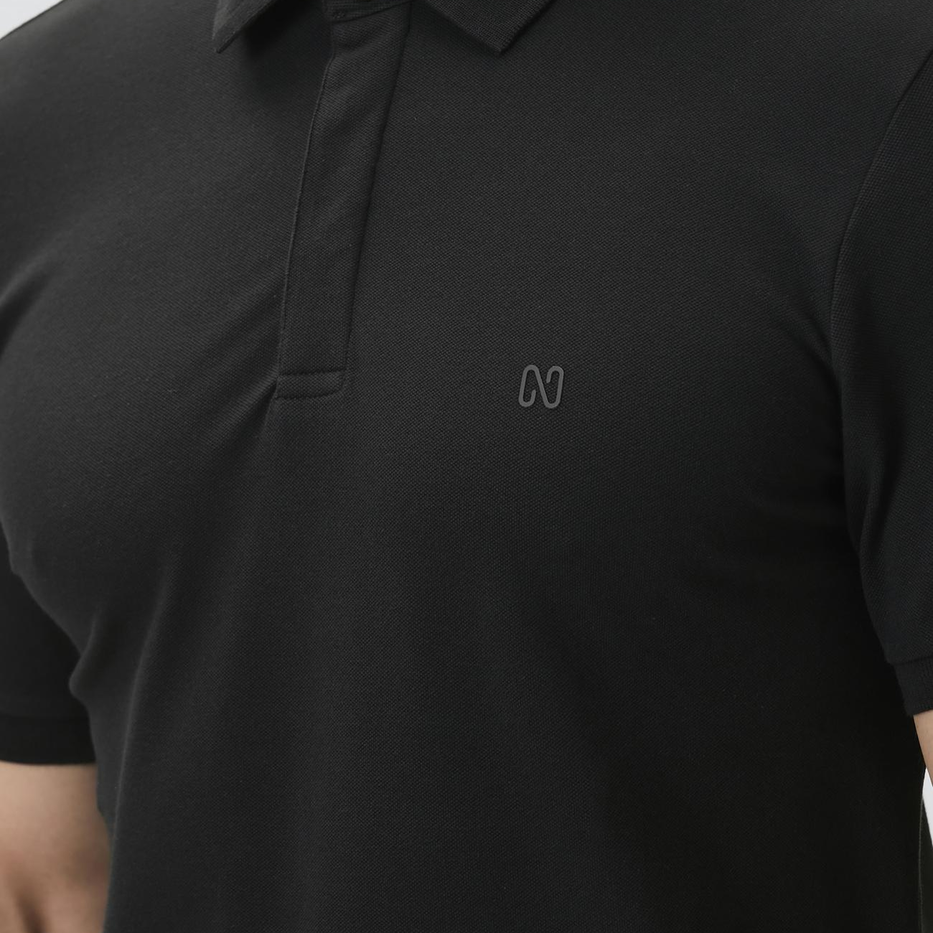 Network Erkek Siyah Pike Desen Polo T-shirt