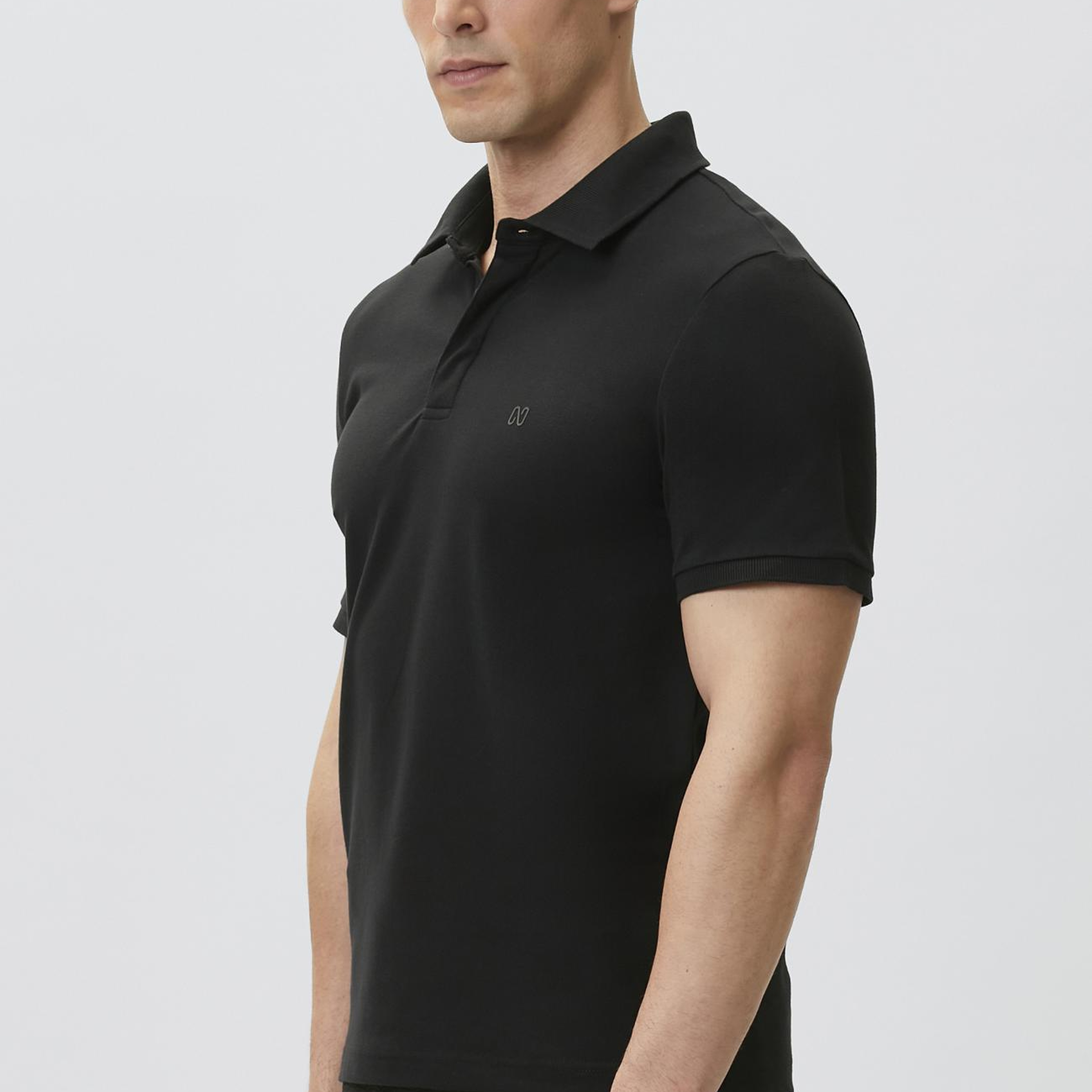 Network Erkek Siyah Pike Desen Polo T-shirt