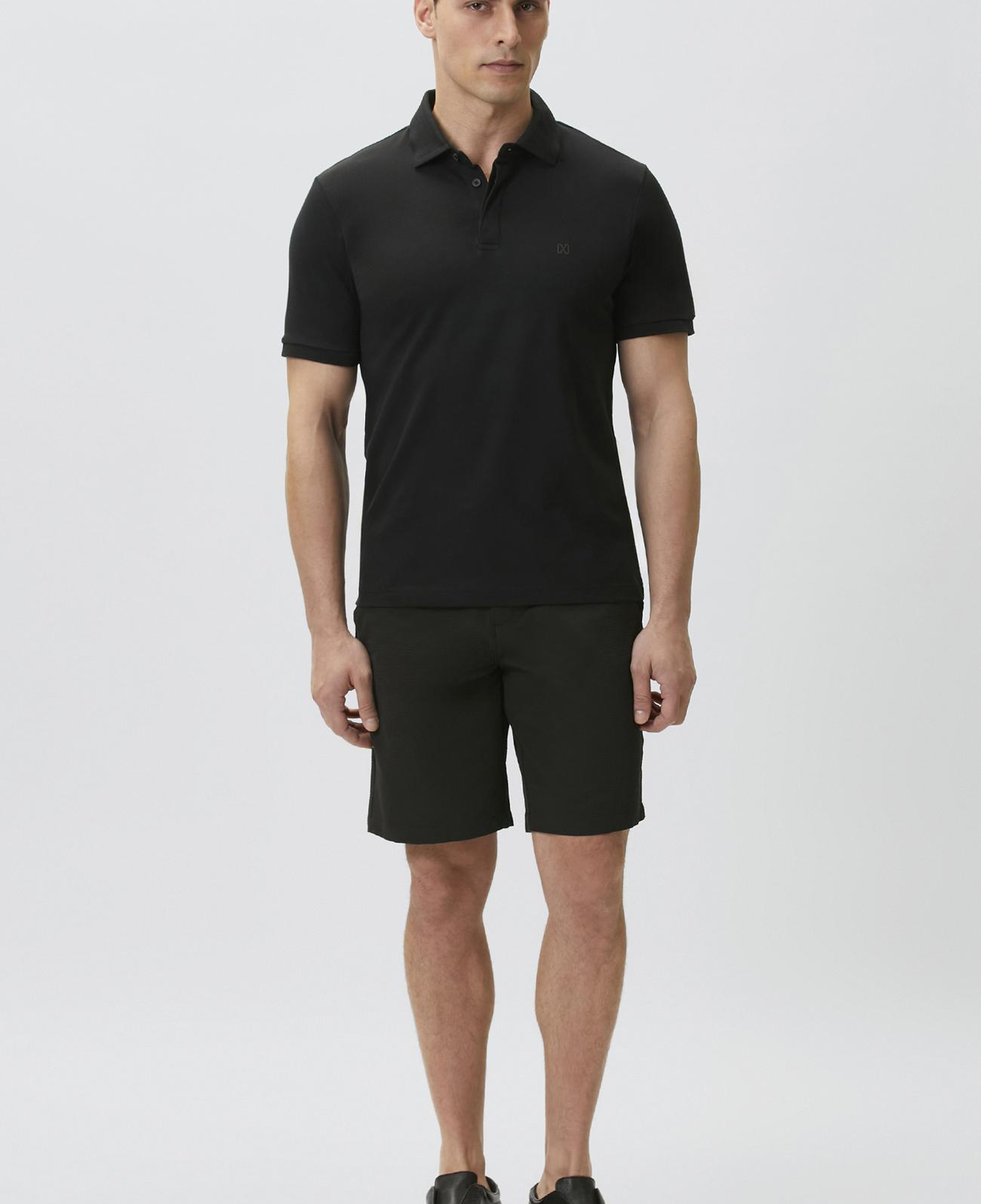 Network Erkek Siyah Pike Desen Polo T-shirt