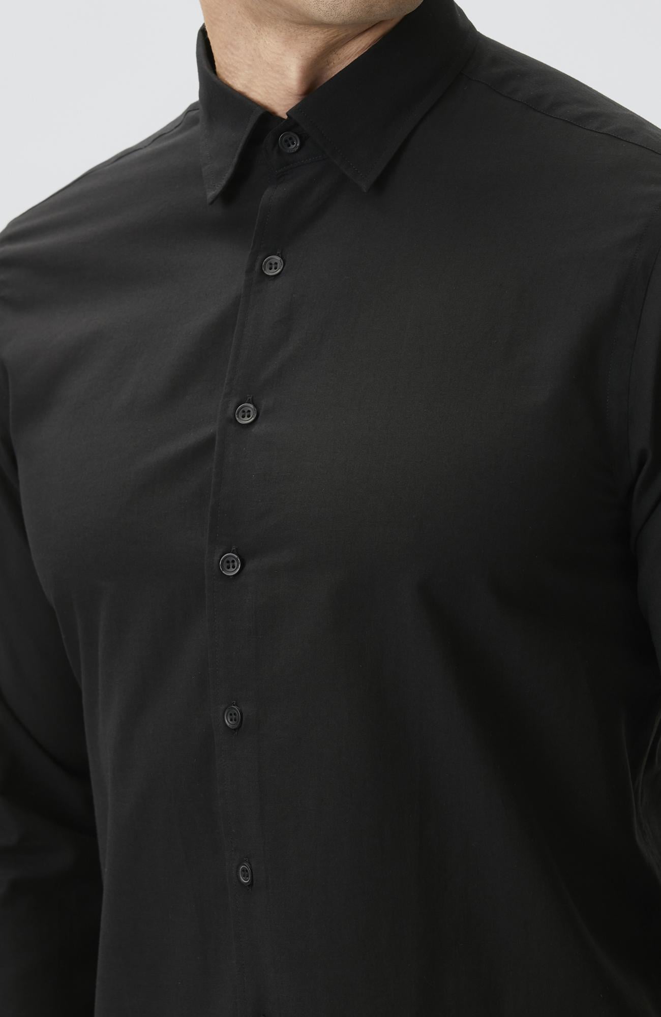 Network Erkek Slim Fit Siyah Cotton Gömlek