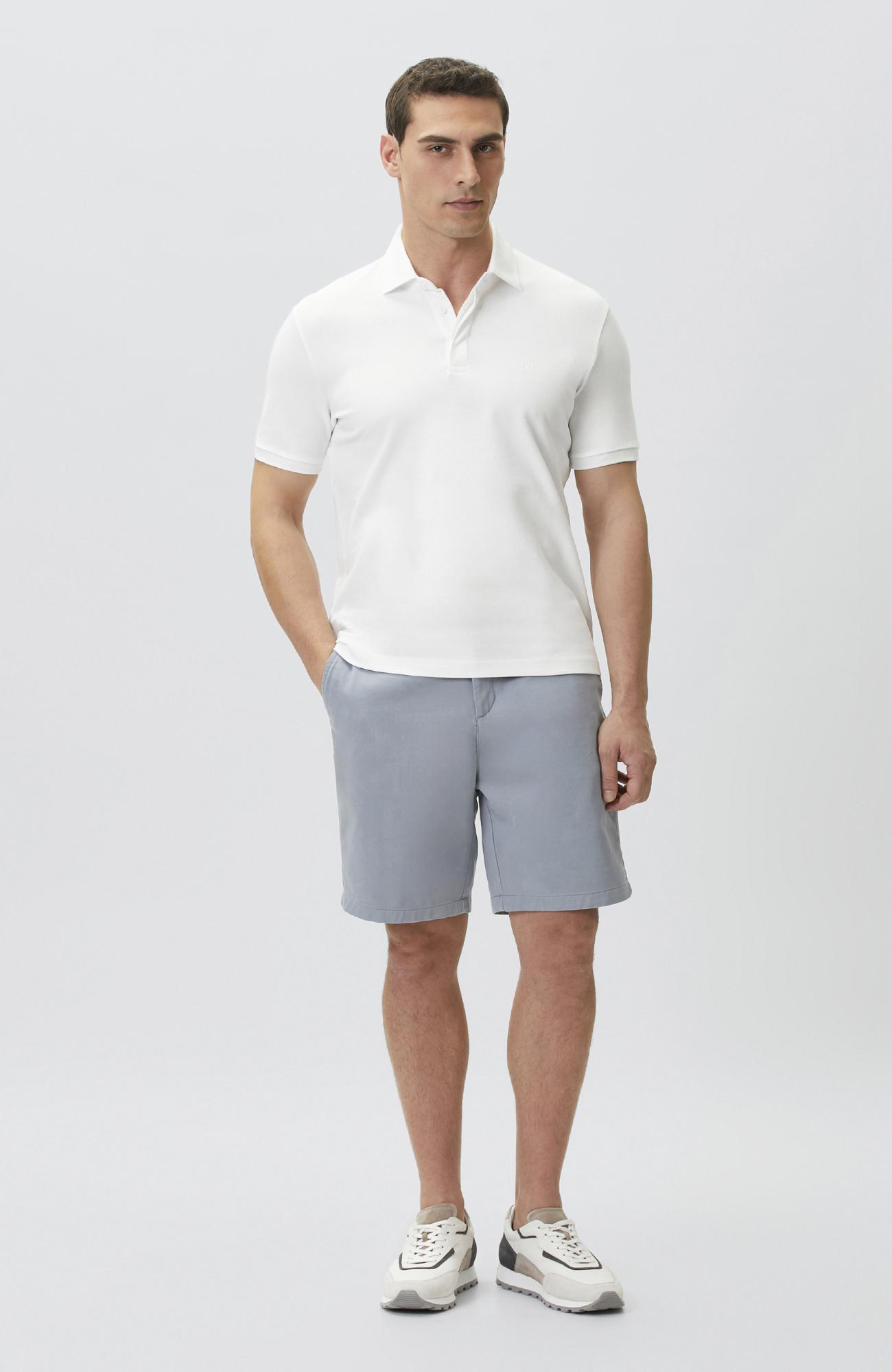 Network Erkek Kırık Beyaz Polo Yaka Pike Desen T-shirt