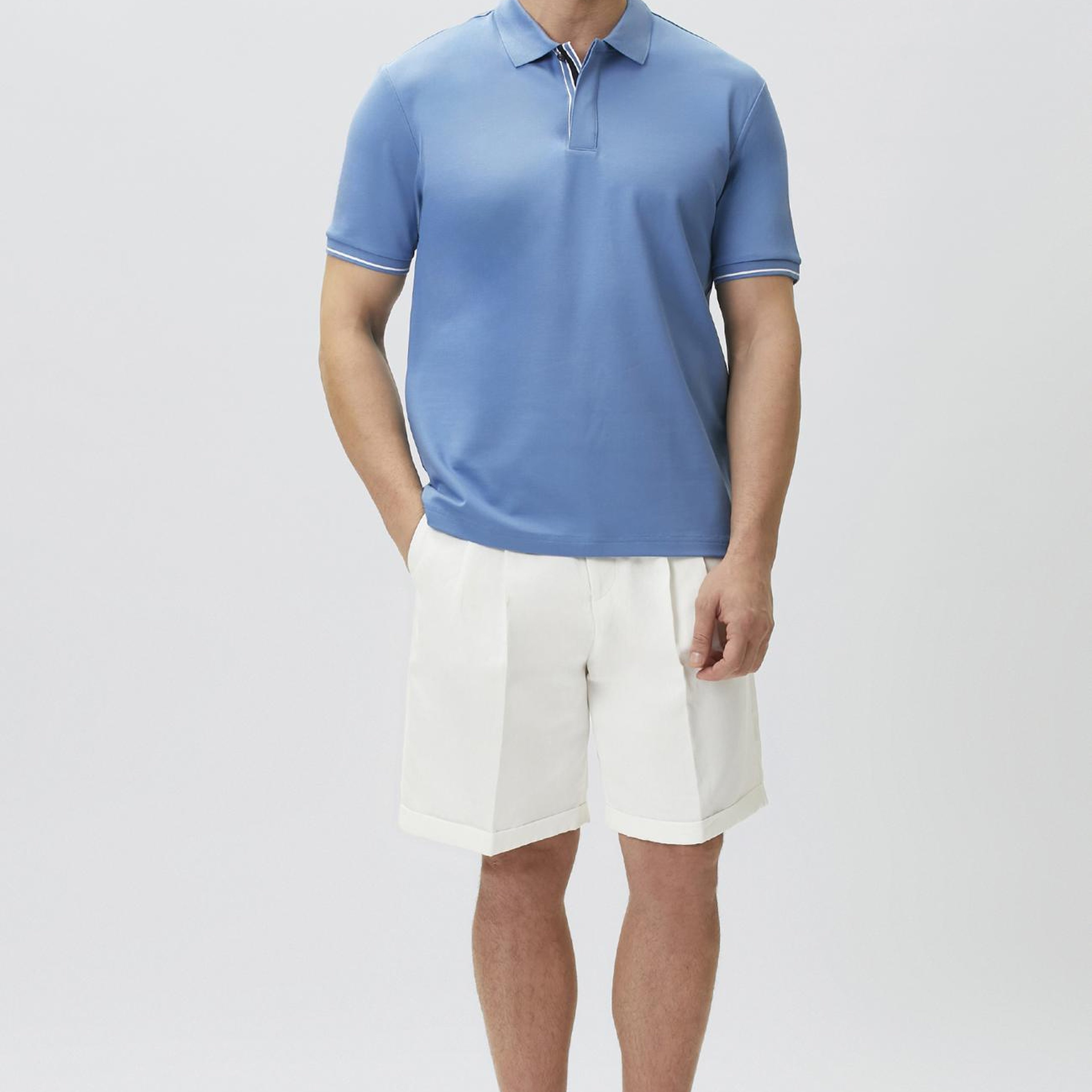 Network Erkek Mavi Polo Yaka Pike T-shirt