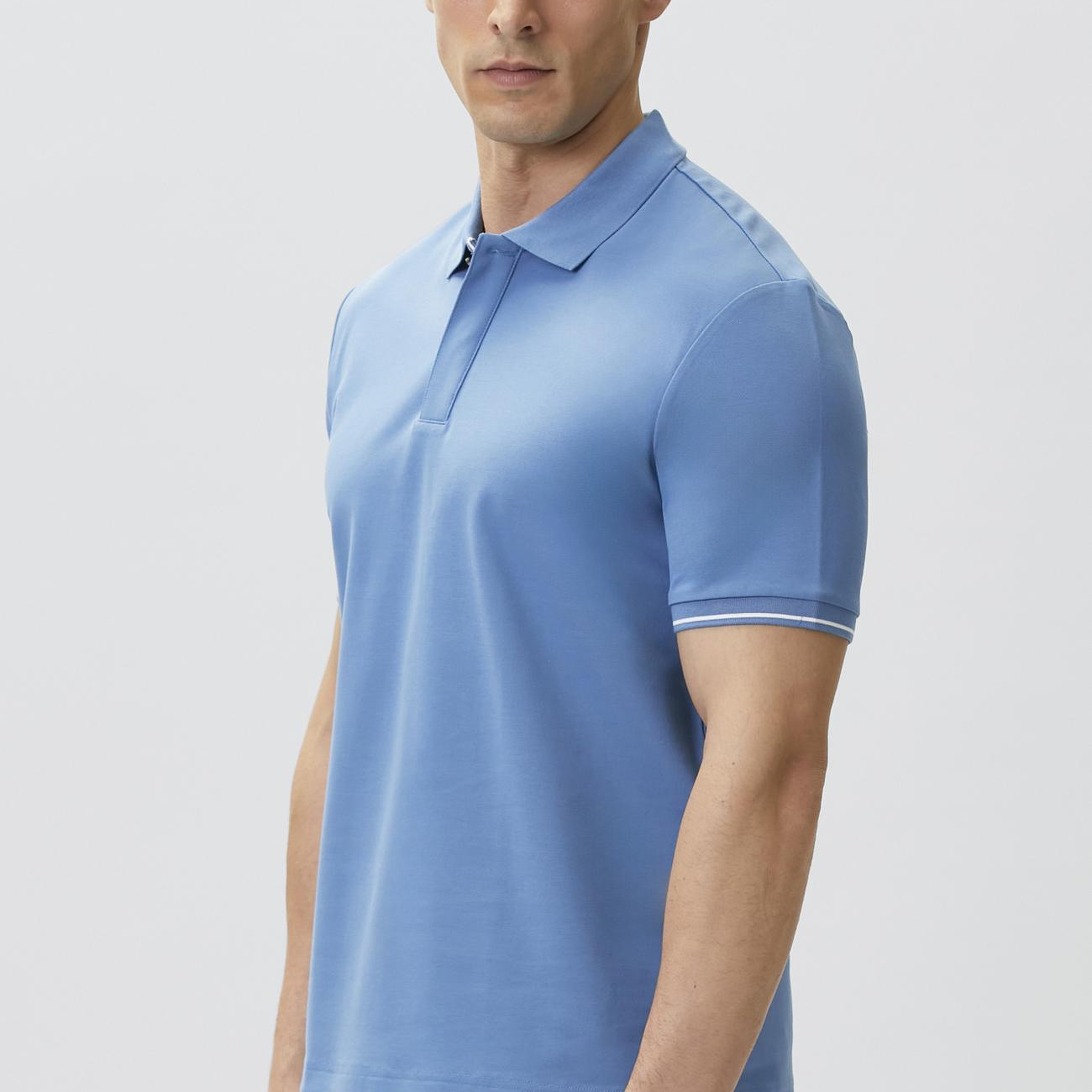 Network Erkek Mavi Polo Yaka Pike T-shirt