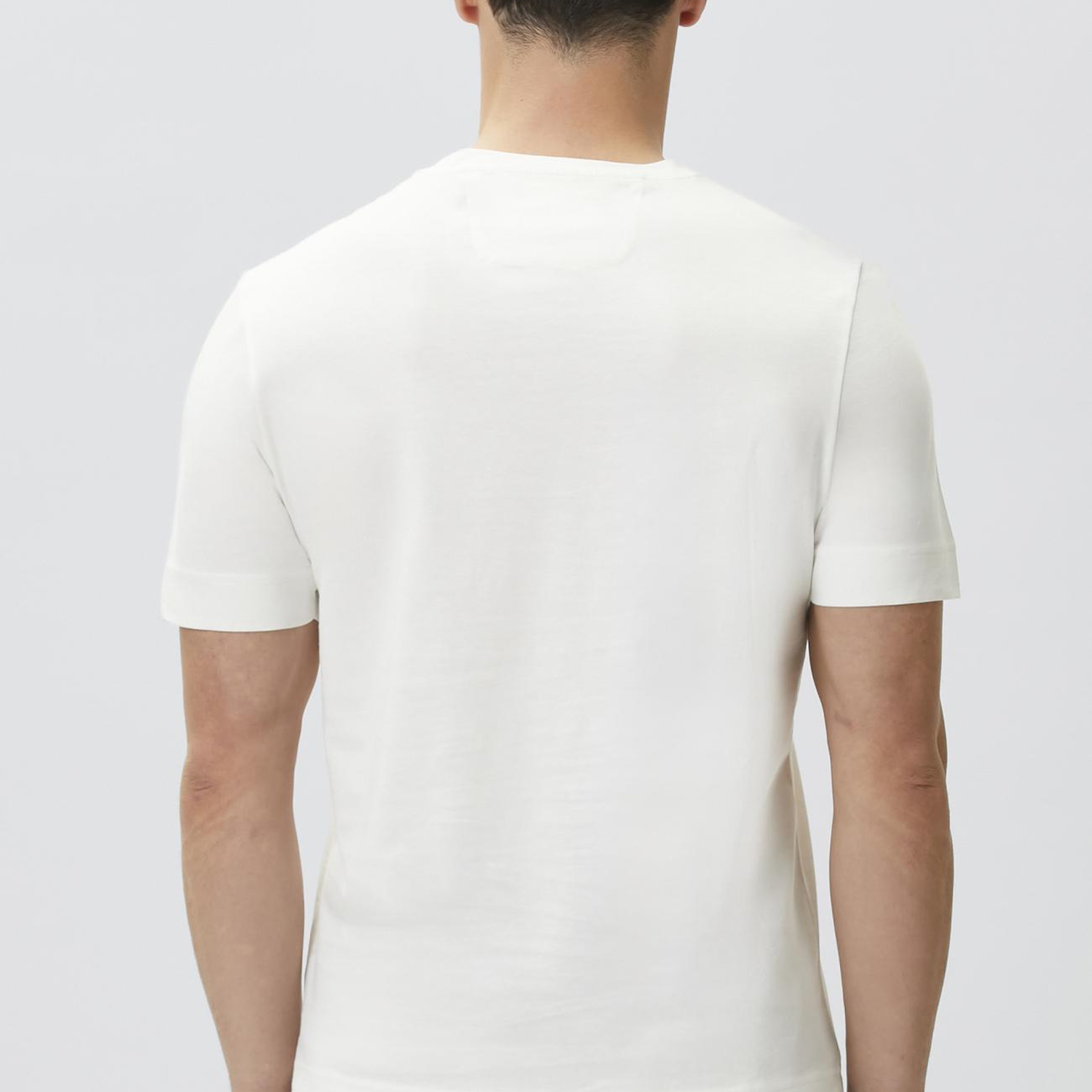 Network Erkek Comfort Fit Kırık Beyaz Marin Baskılı T-shirt