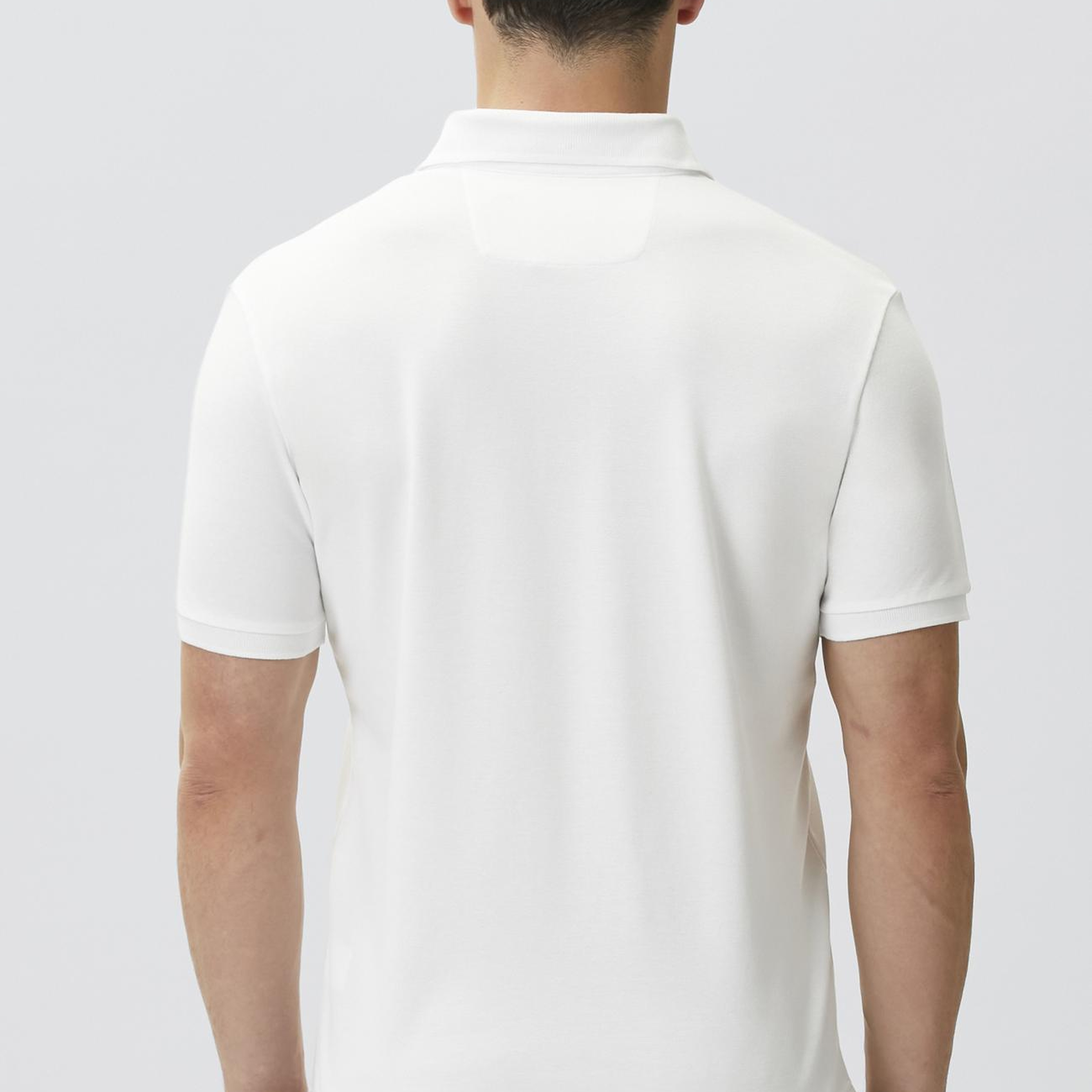 Network Erkek Kırık Beyaz Polo Yaka Pike Desen T-shirt