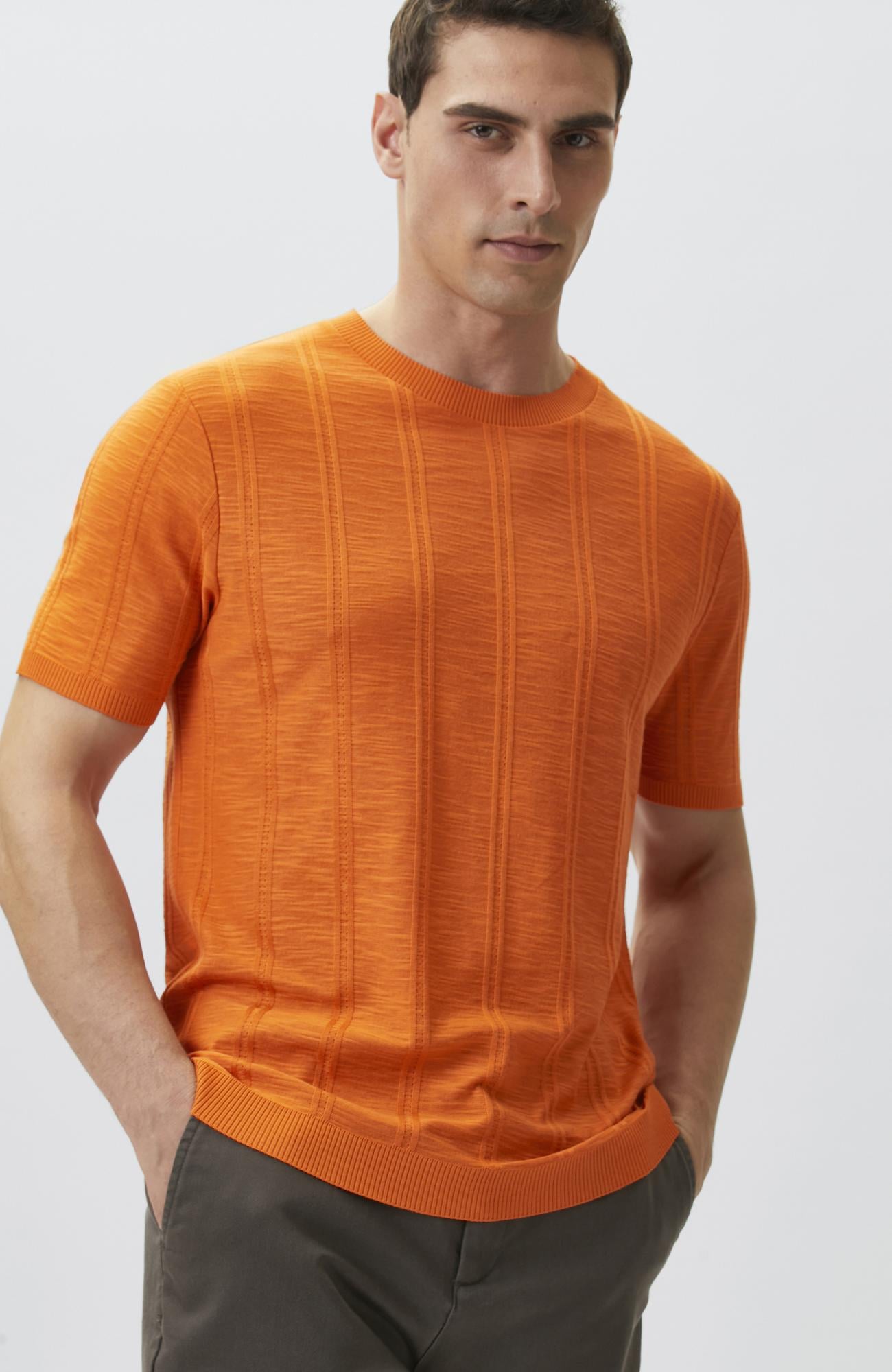 Network Erkek Turuncu Desenli T-shirt
