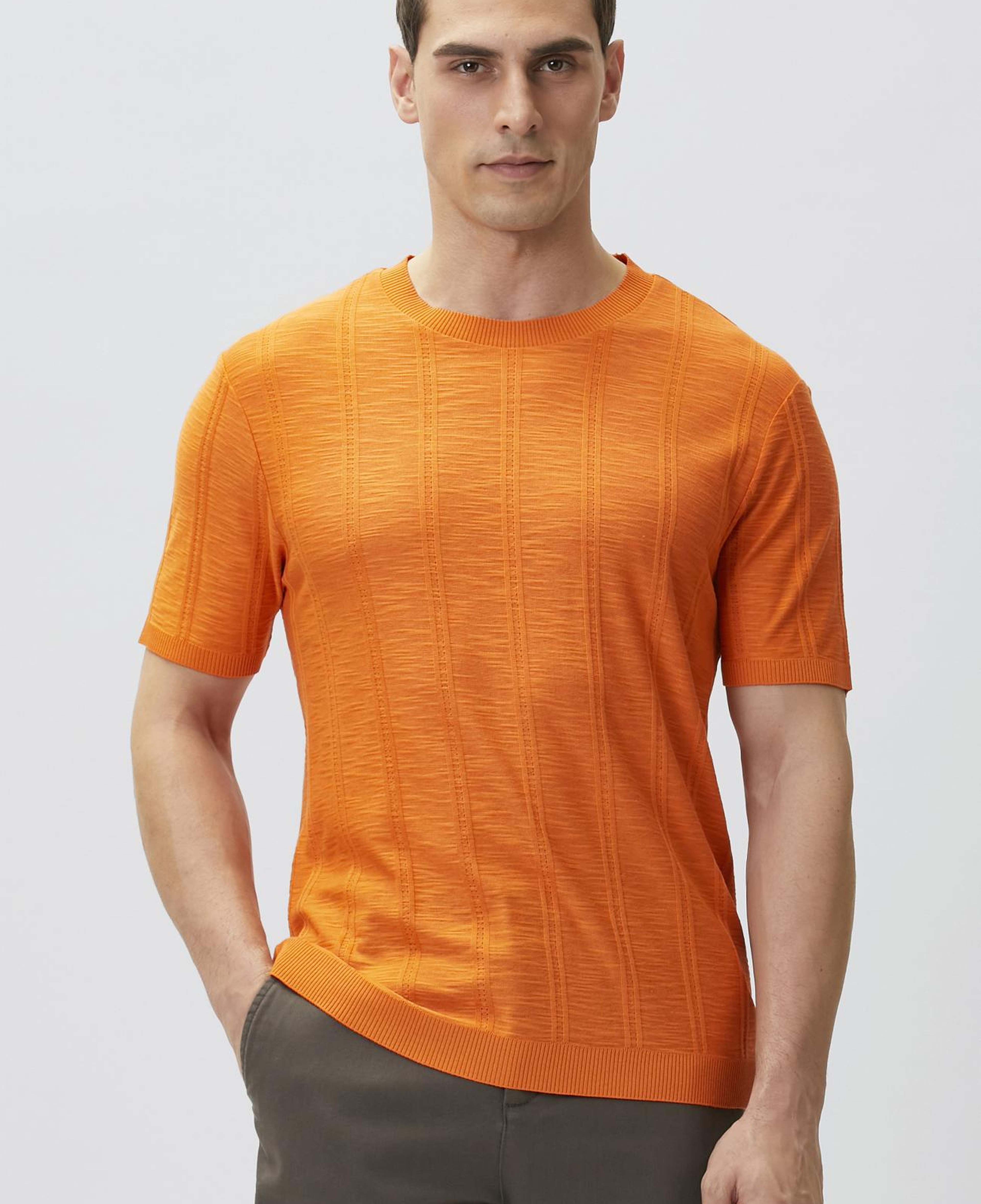 Network Erkek Turuncu Desenli T-shirt