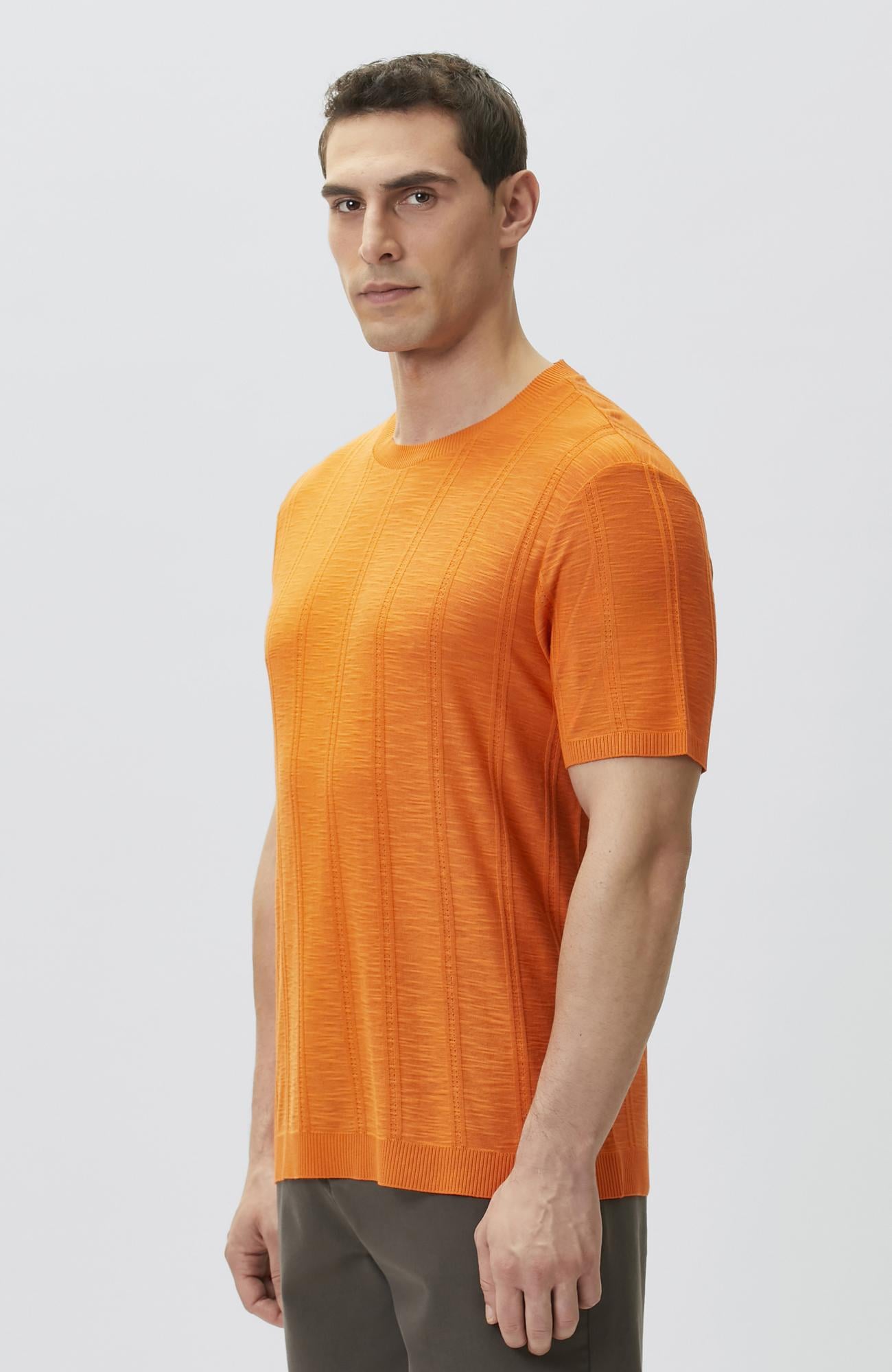 Network Erkek Turuncu Desenli T-shirt