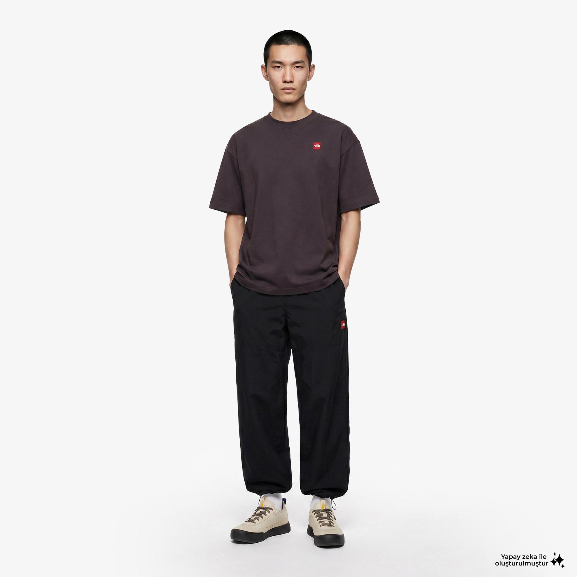 The North Face Red Box Nylon Belted Erkek Siyah Pantolon