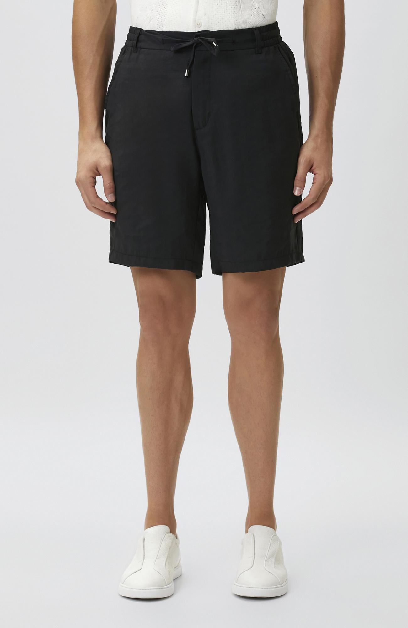 Network Erkek Siyah Slim Fit Modal Şort