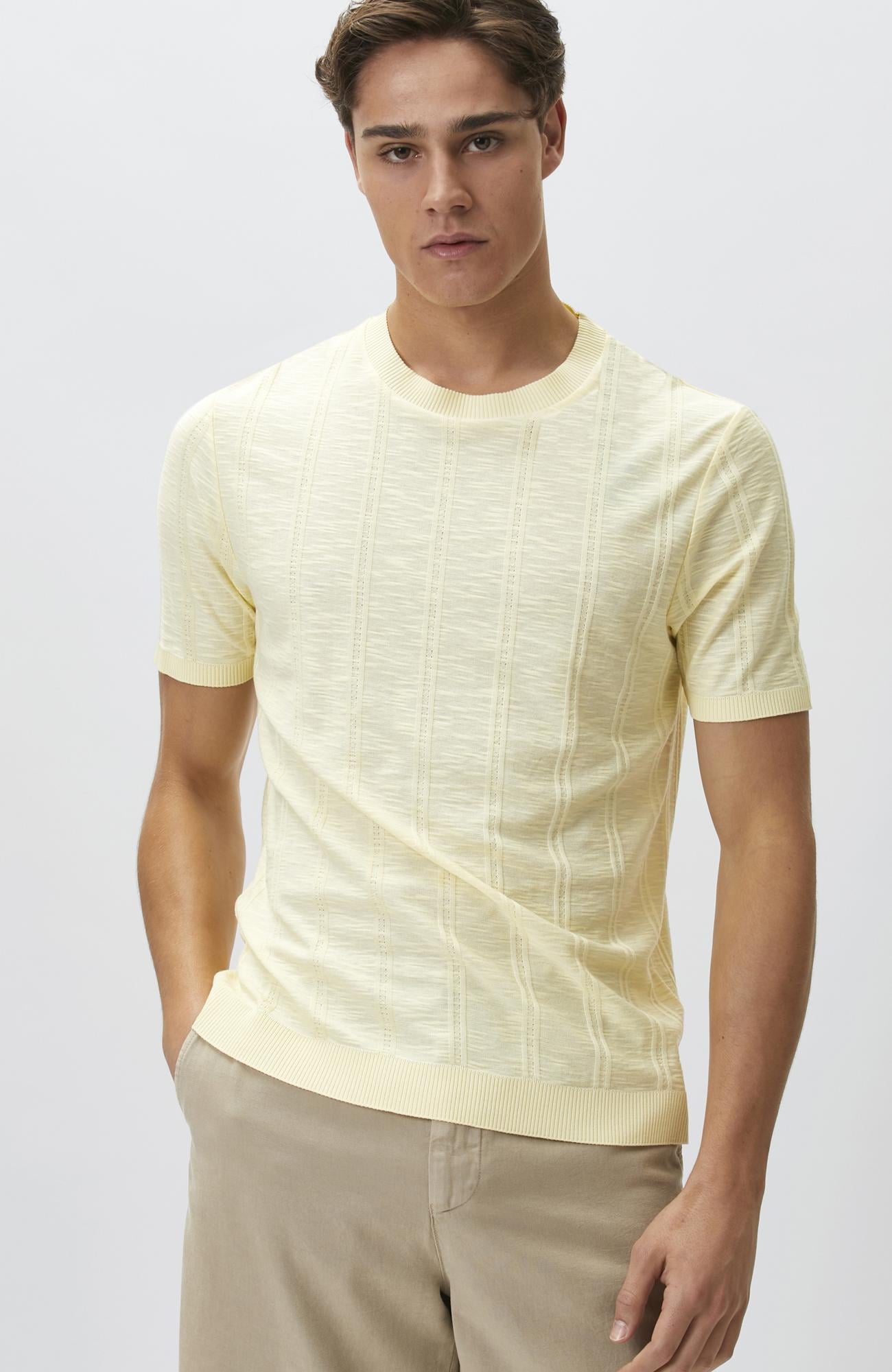 Network Erkek Sarı Desenli T-shirt