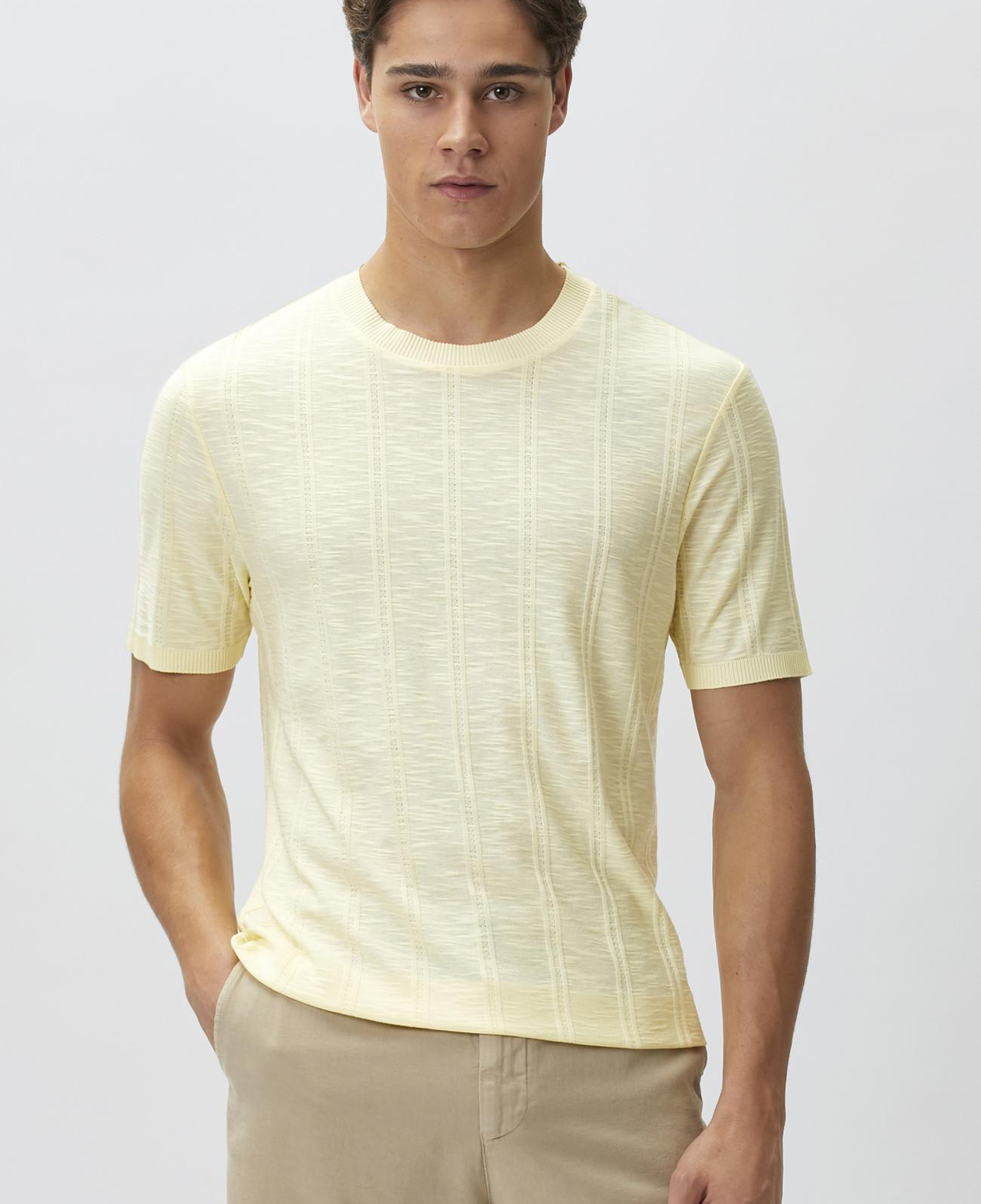 Network Erkek Sarı Desenli T-shirt