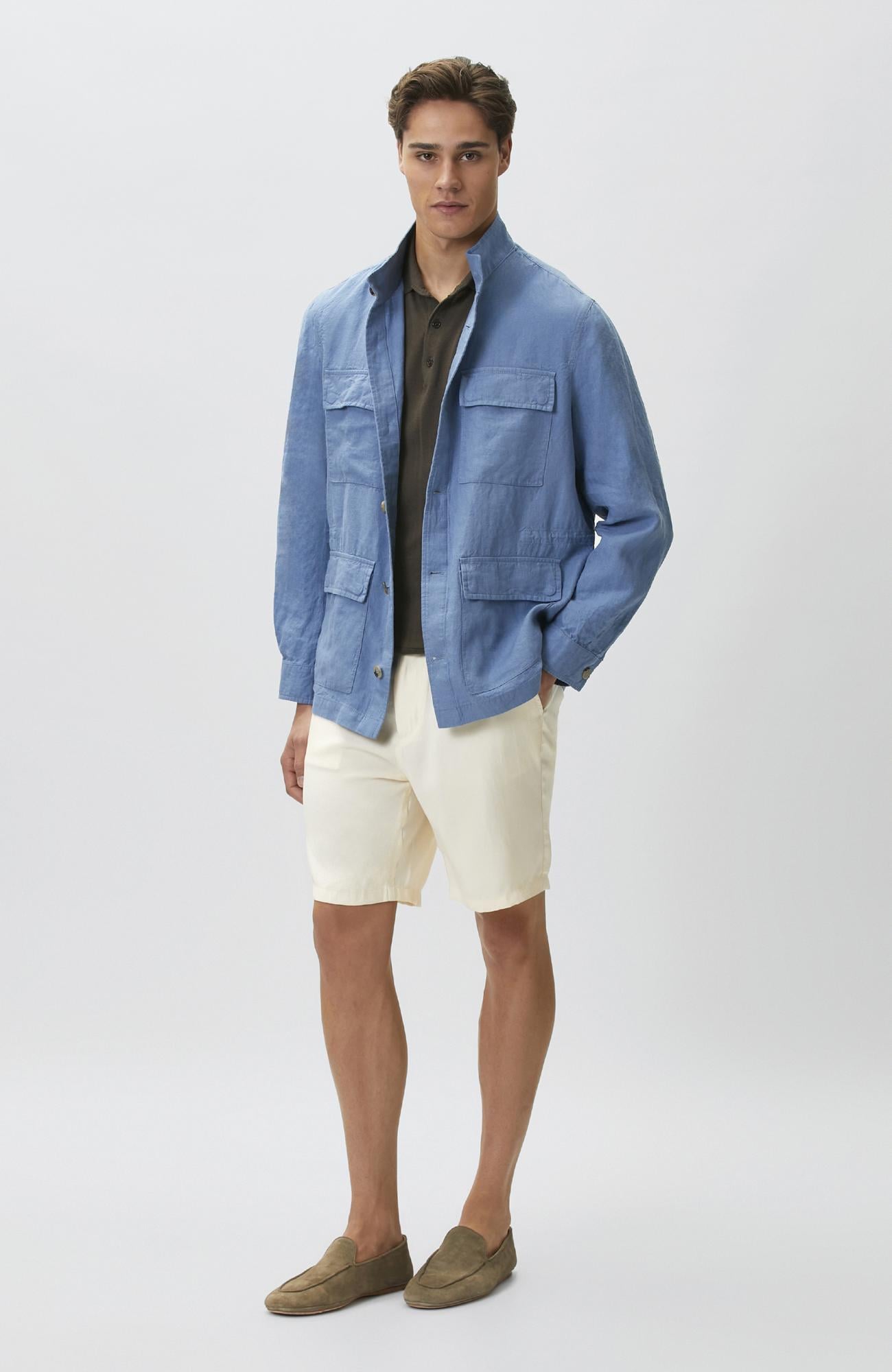 Network Erkek Bej Slim Fit Modal Şort