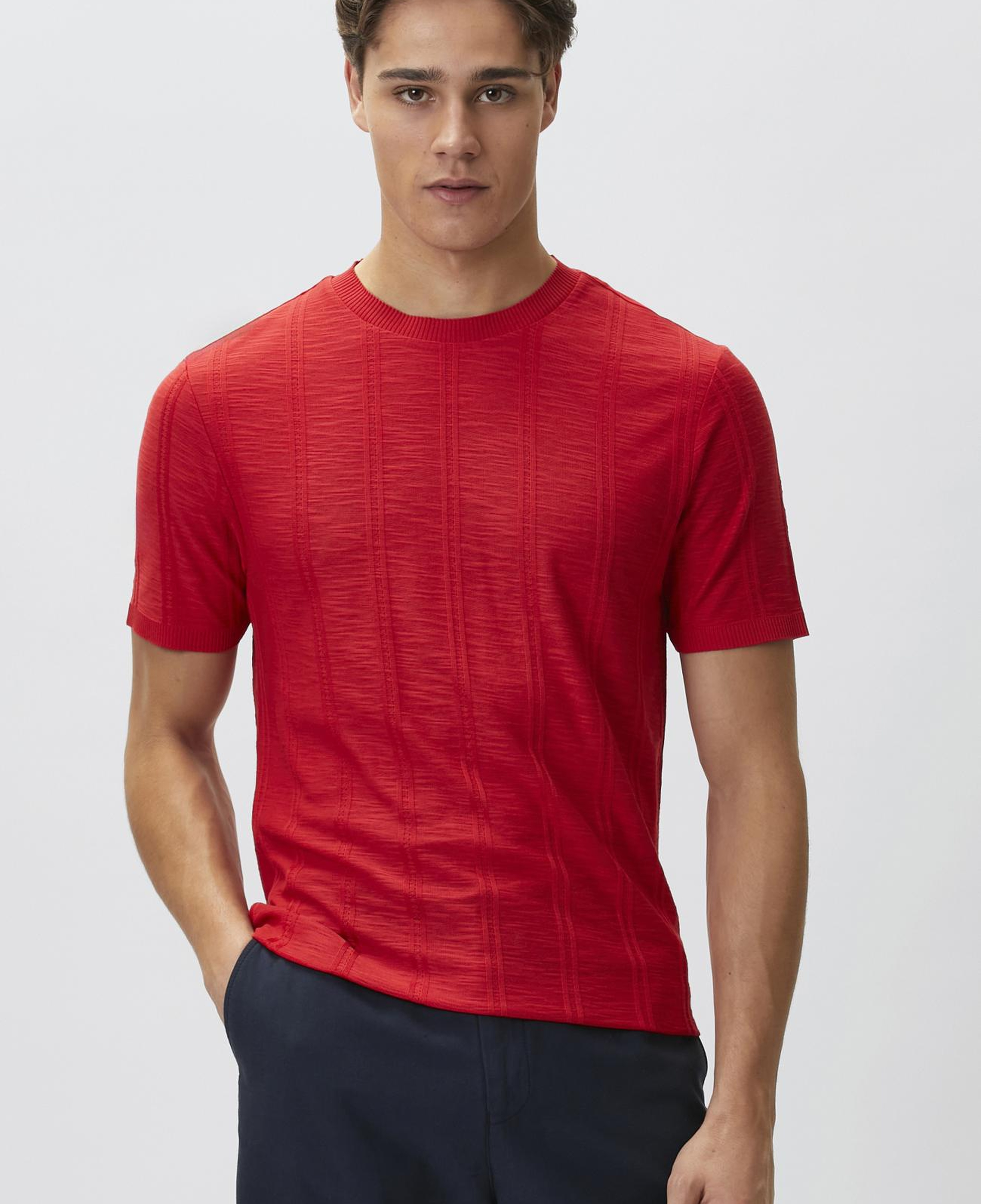 Network Erkek Kırmızı Desenli T-shirt