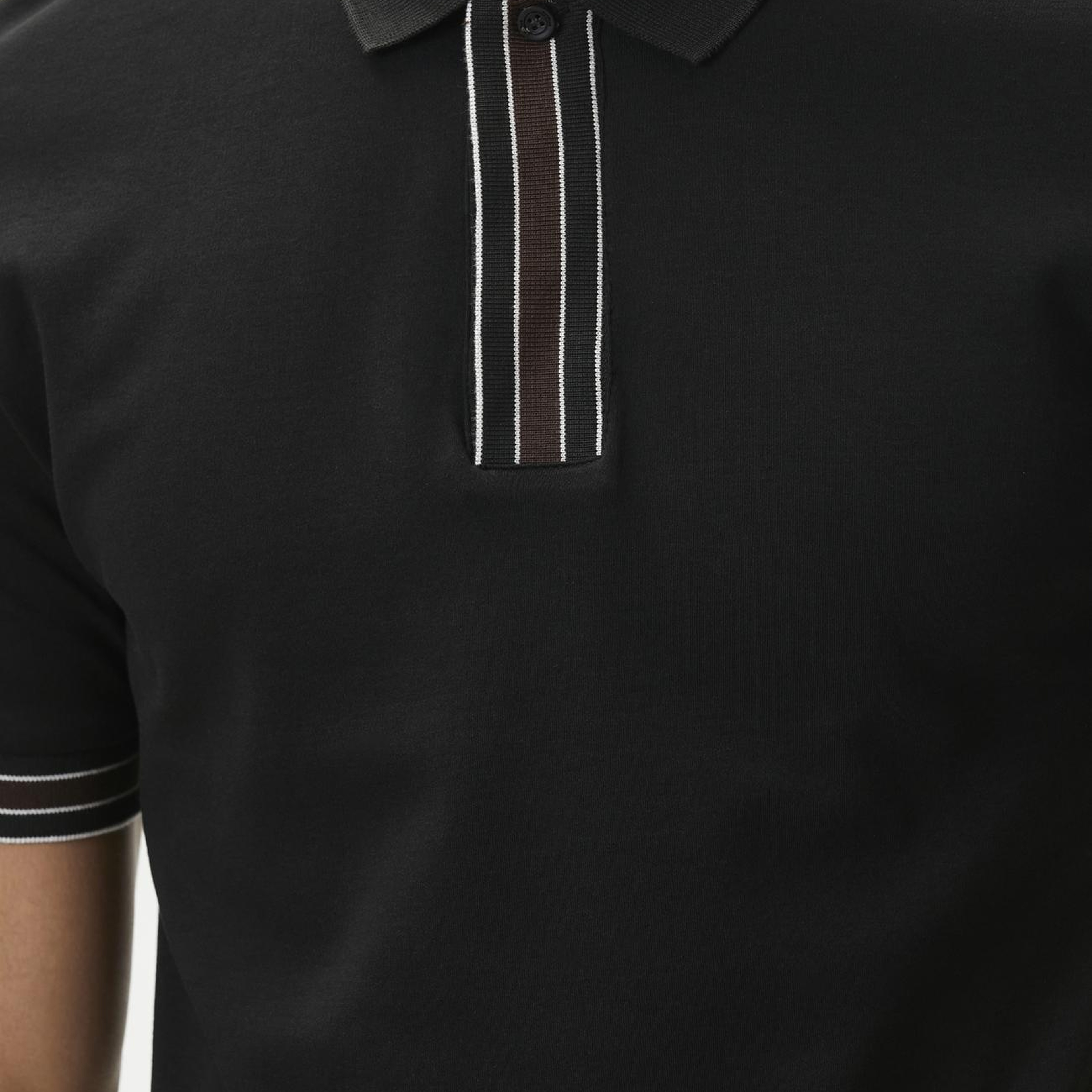 Network Erkek Siyah Gizli Patlı Polo Yaka Garnili T-shirt