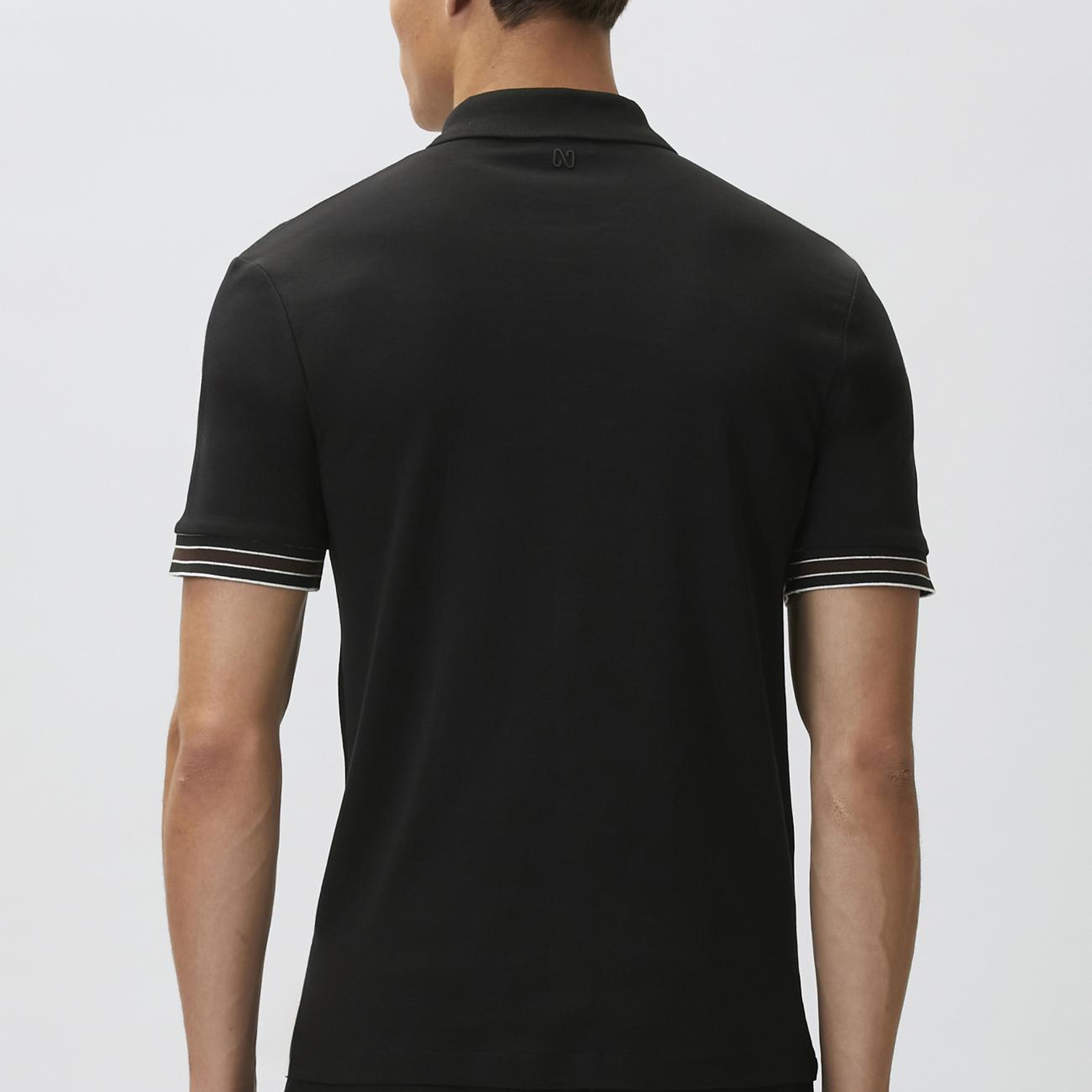 Network Erkek Siyah Gizli Patlı Polo Yaka Garnili T-shirt