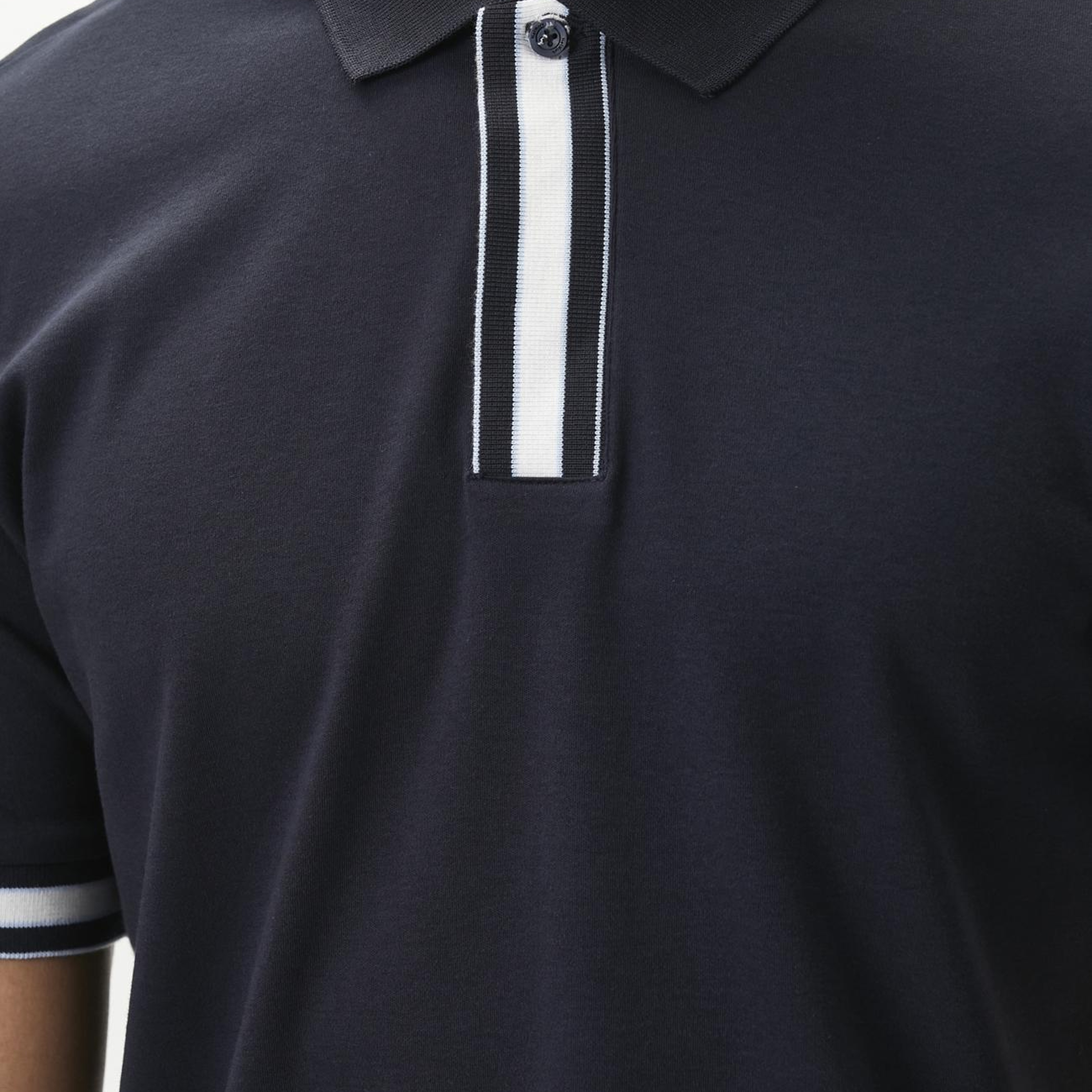 Network Erkek Lacivert Gizli Patlı Polo Yaka Garnili T-shirt