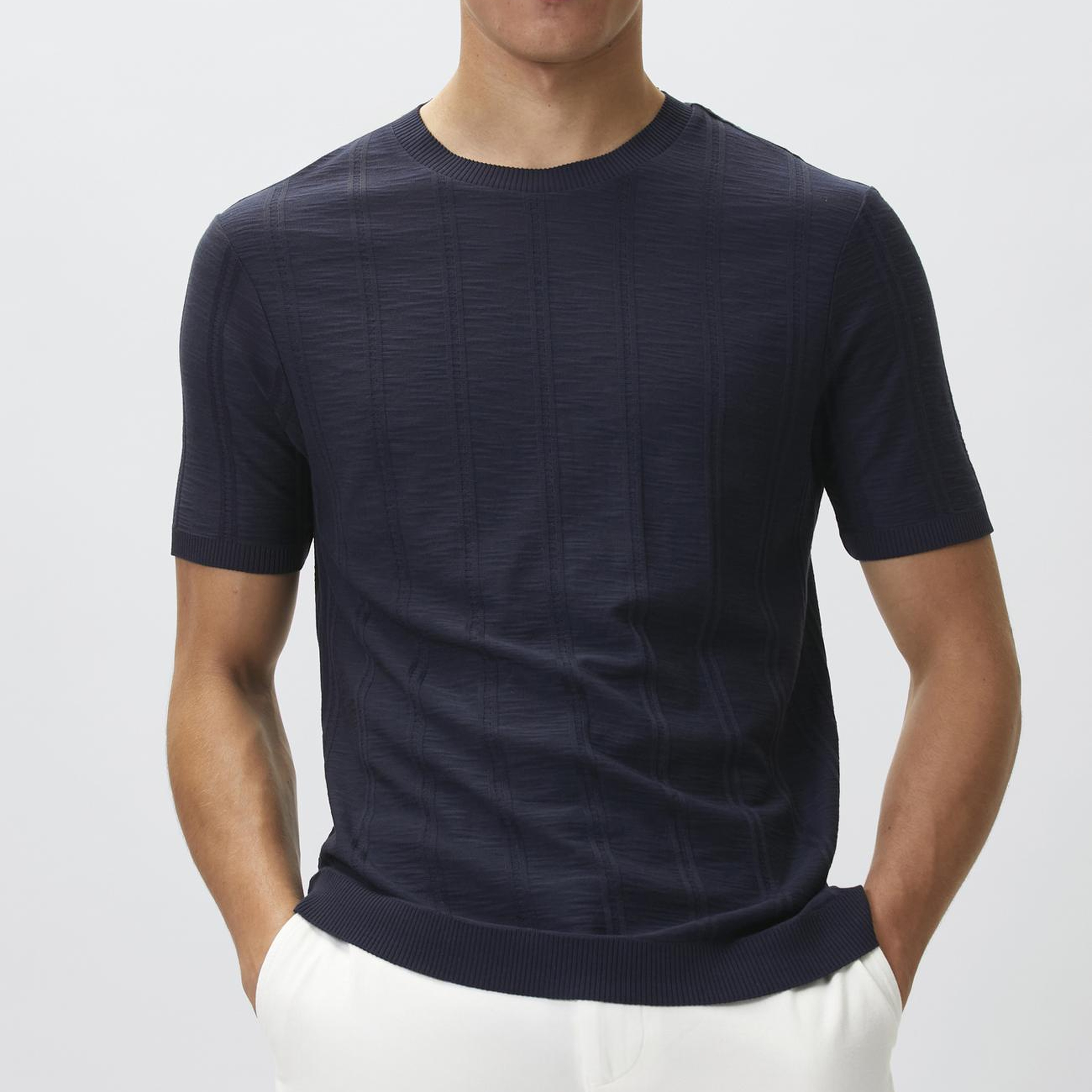 Network Erkek Lacivert Desenli T-shirt