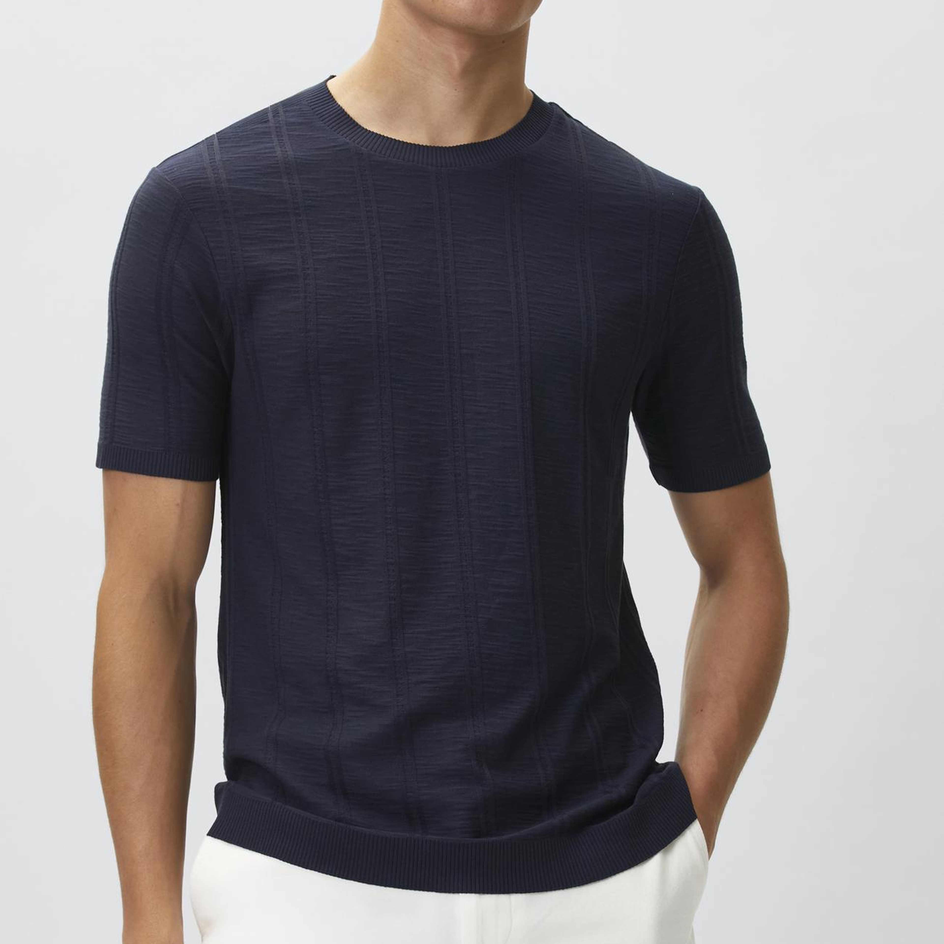 Network Erkek Lacivert Desenli T-shirt