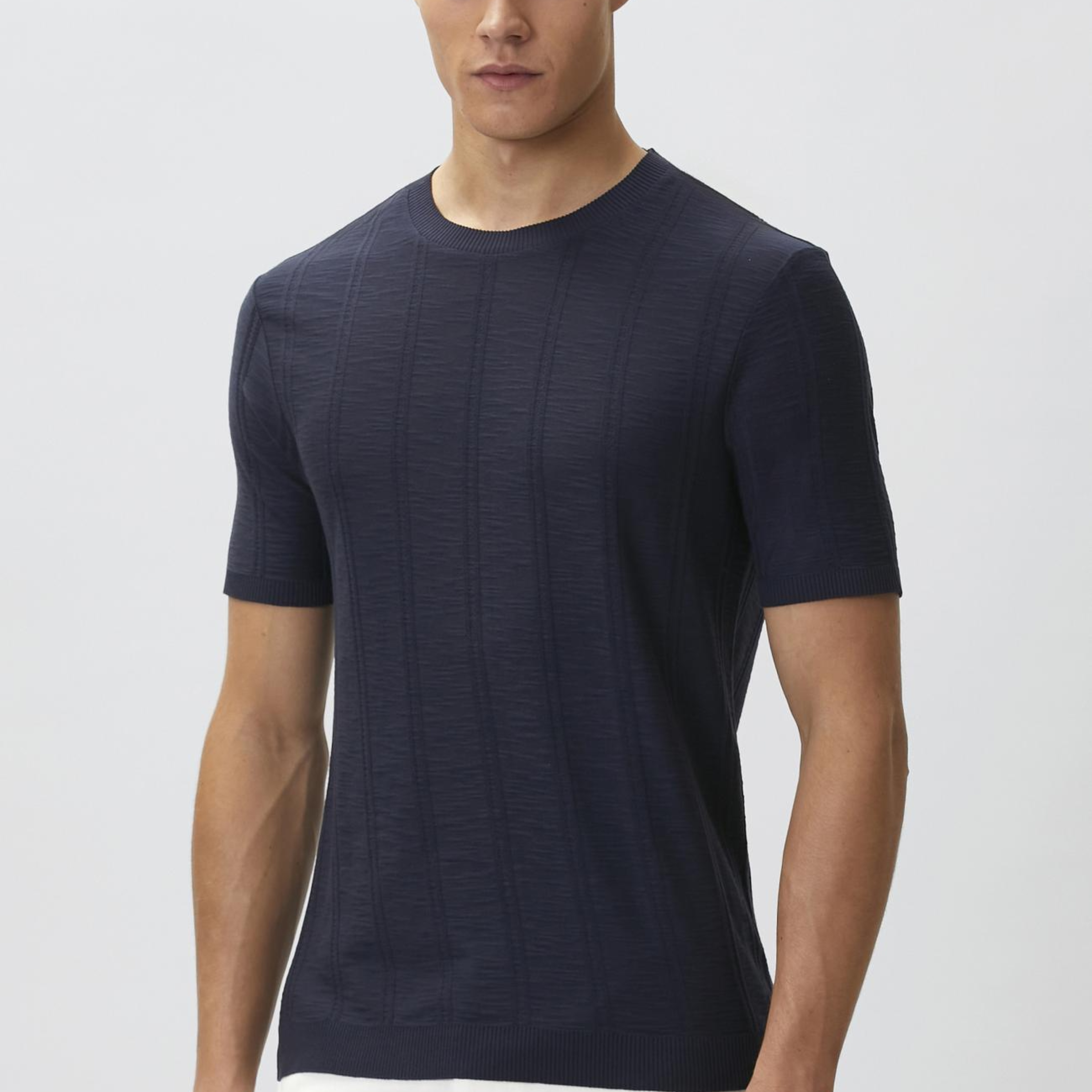 Network Erkek Lacivert Desenli T-shirt