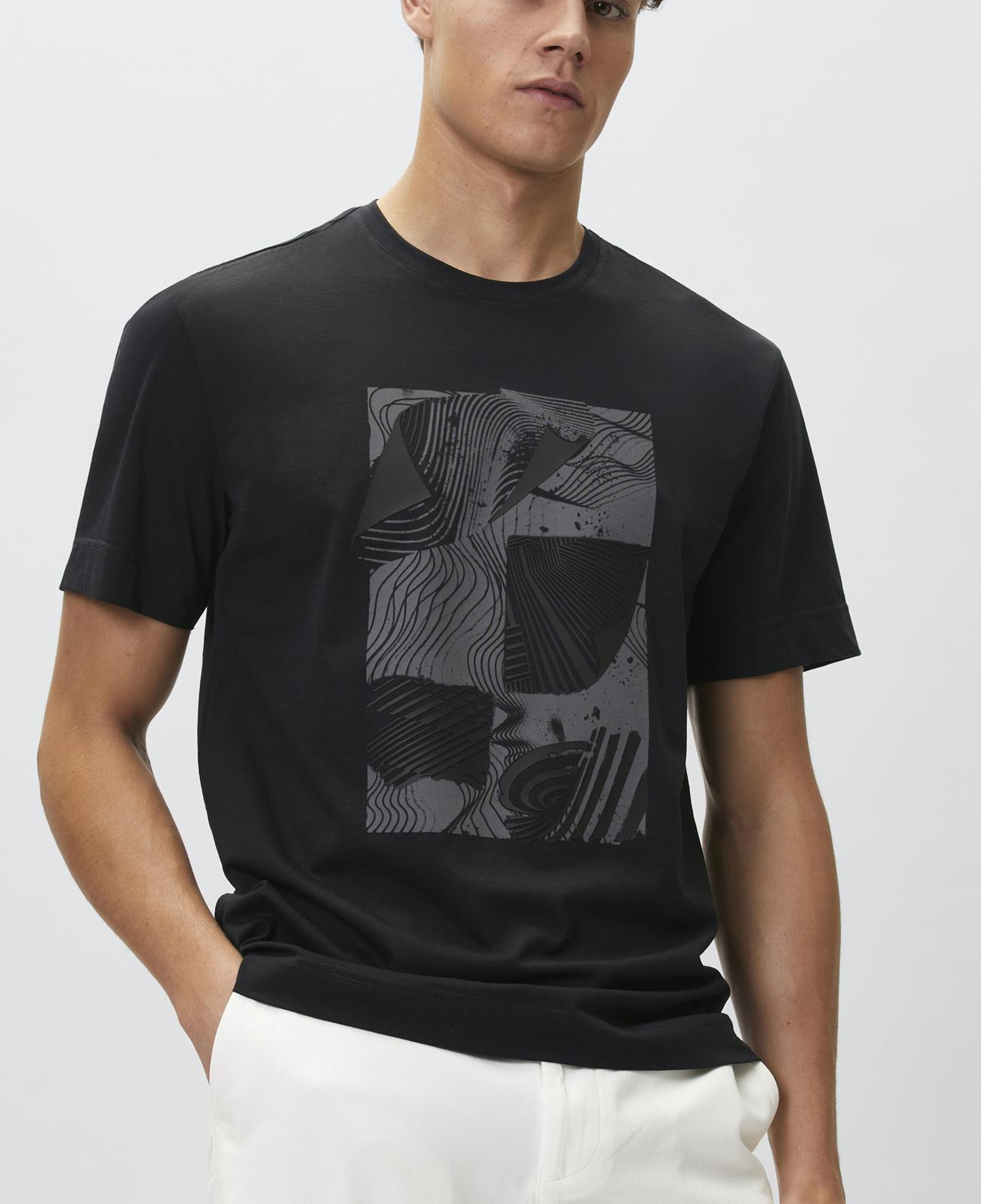 Network Erkek Lacivert Enjeksiyon Baskılı T-shirt